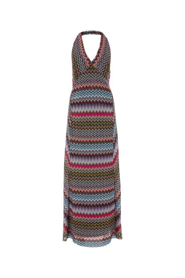 Embroidered viscose blend dress - 1