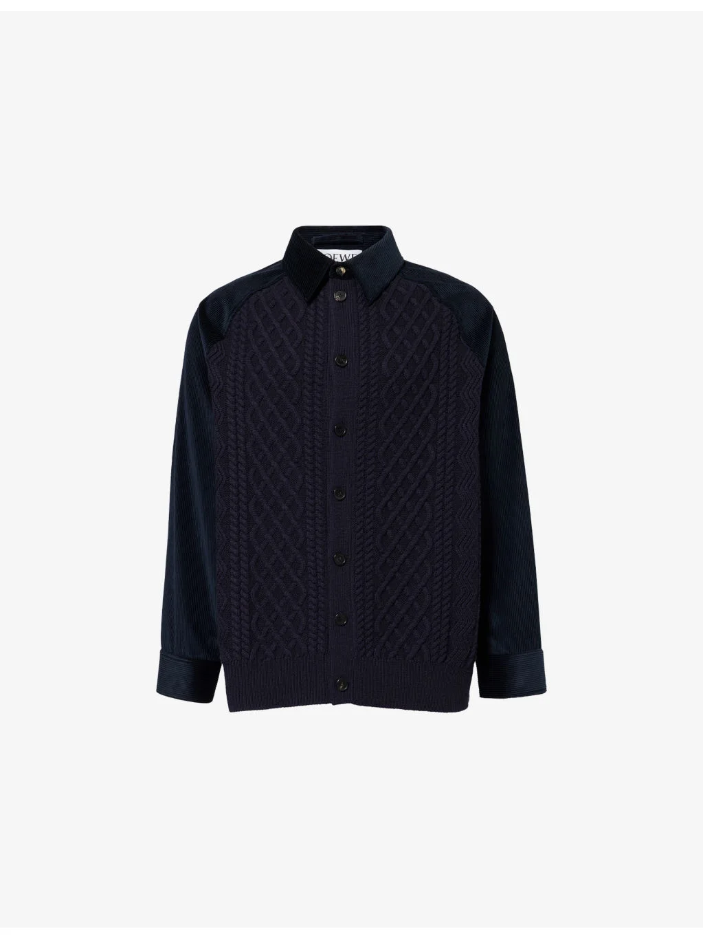 Hybrid Cable-Knit Cotton-Corduroy Shirt - 1