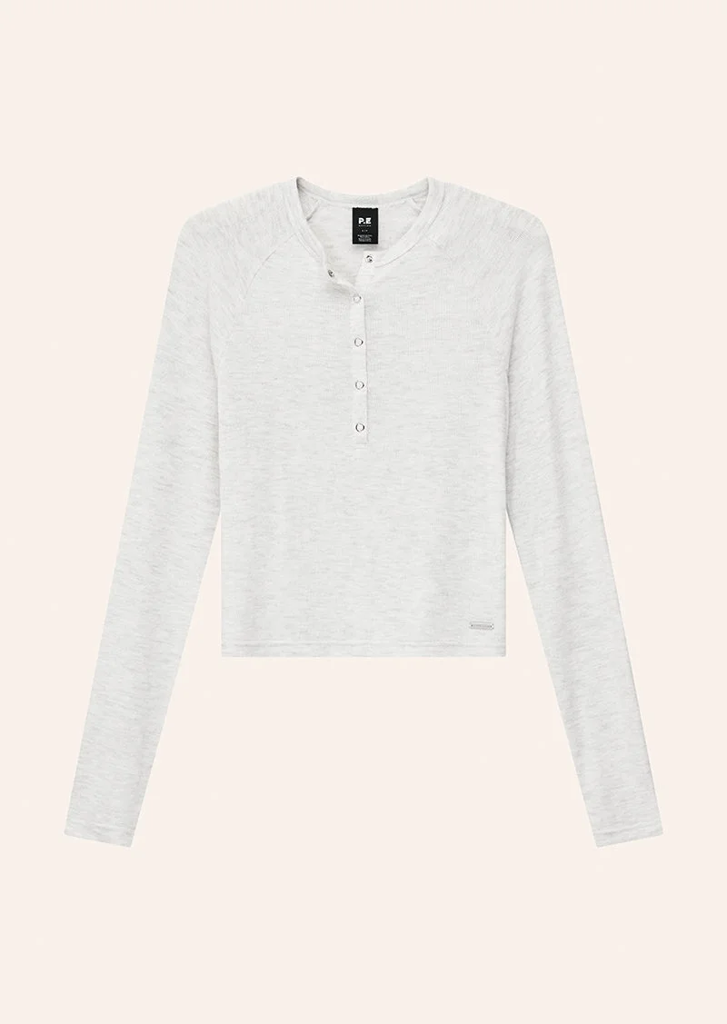 HAVEN LONG SLEEVE TOP IN SNOW MARLE - 1