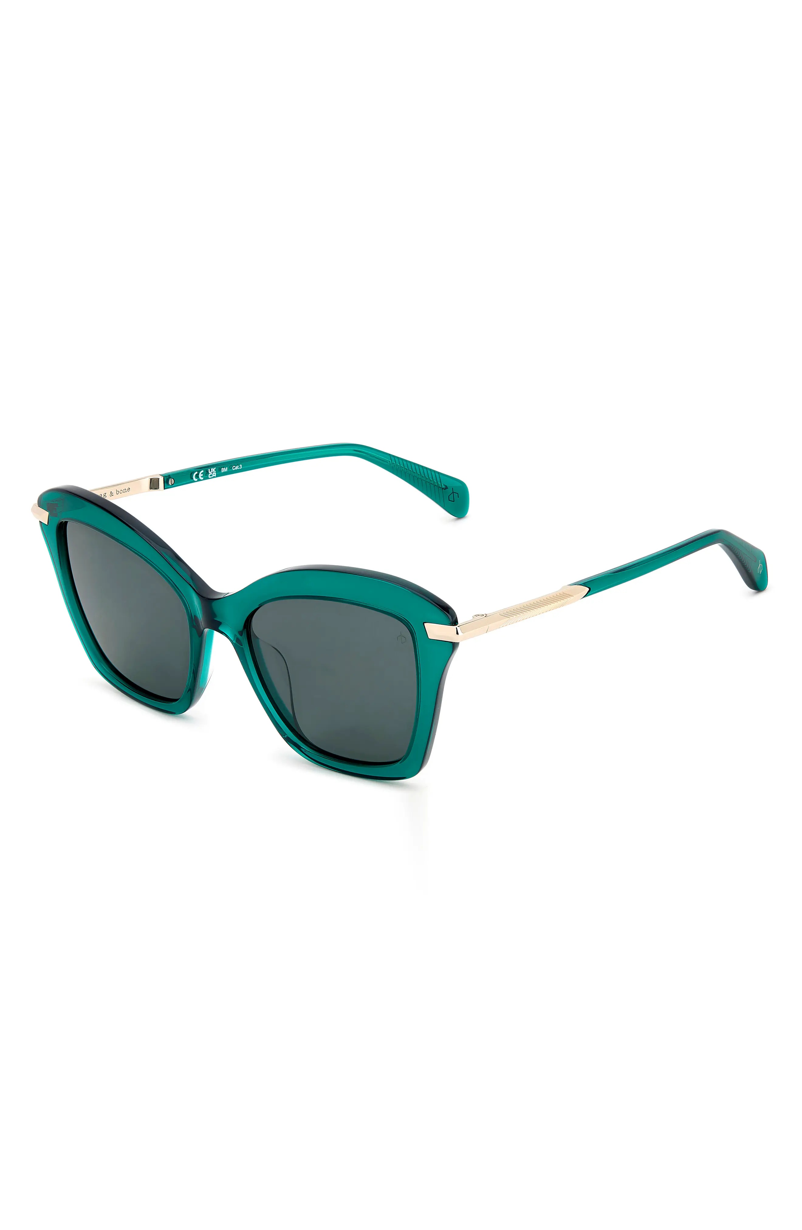 rag bone 53mm Cat Eye Sunglasses in Green/Green nordstrom