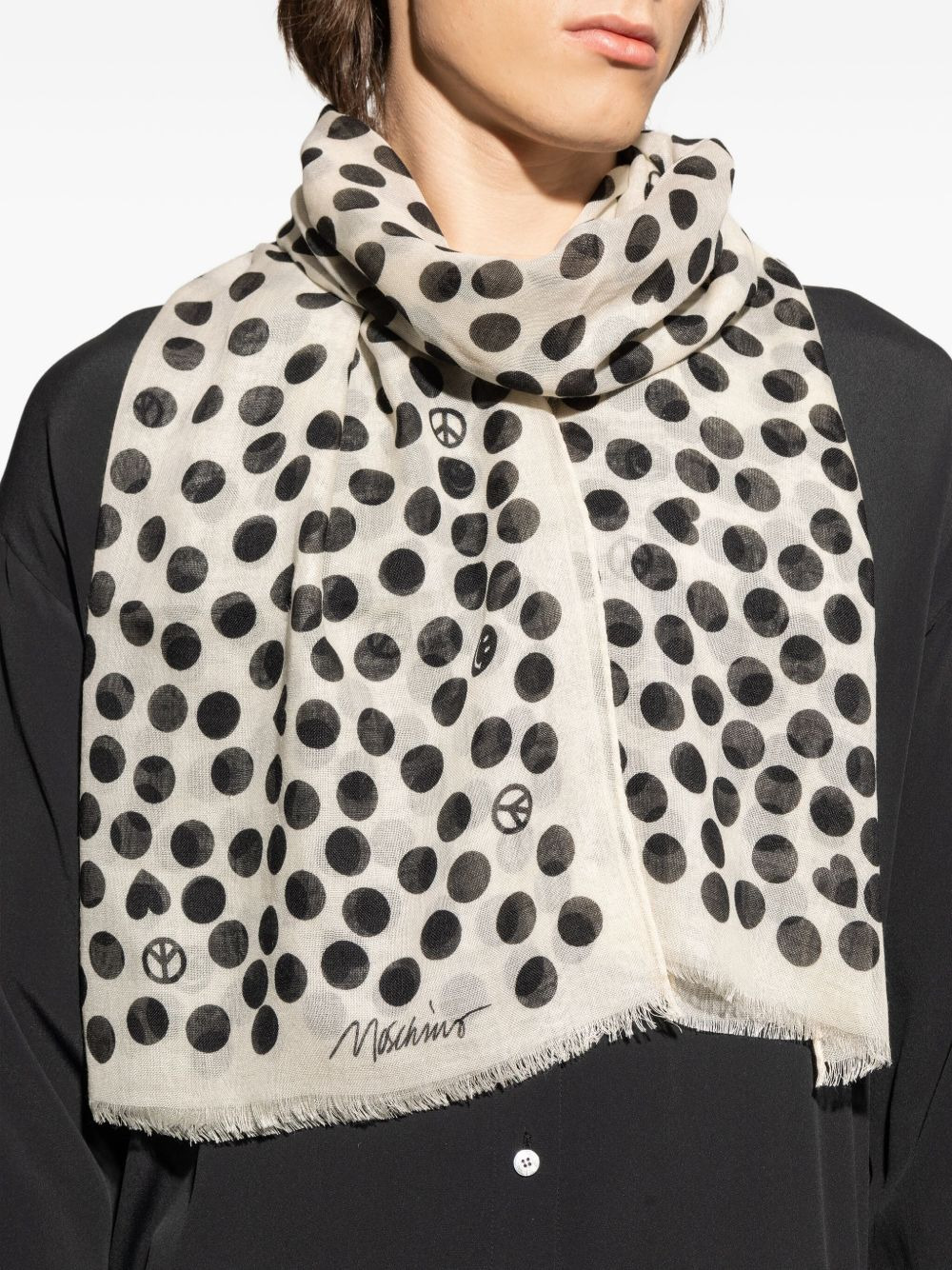 polka-dot pattern scarf - 4