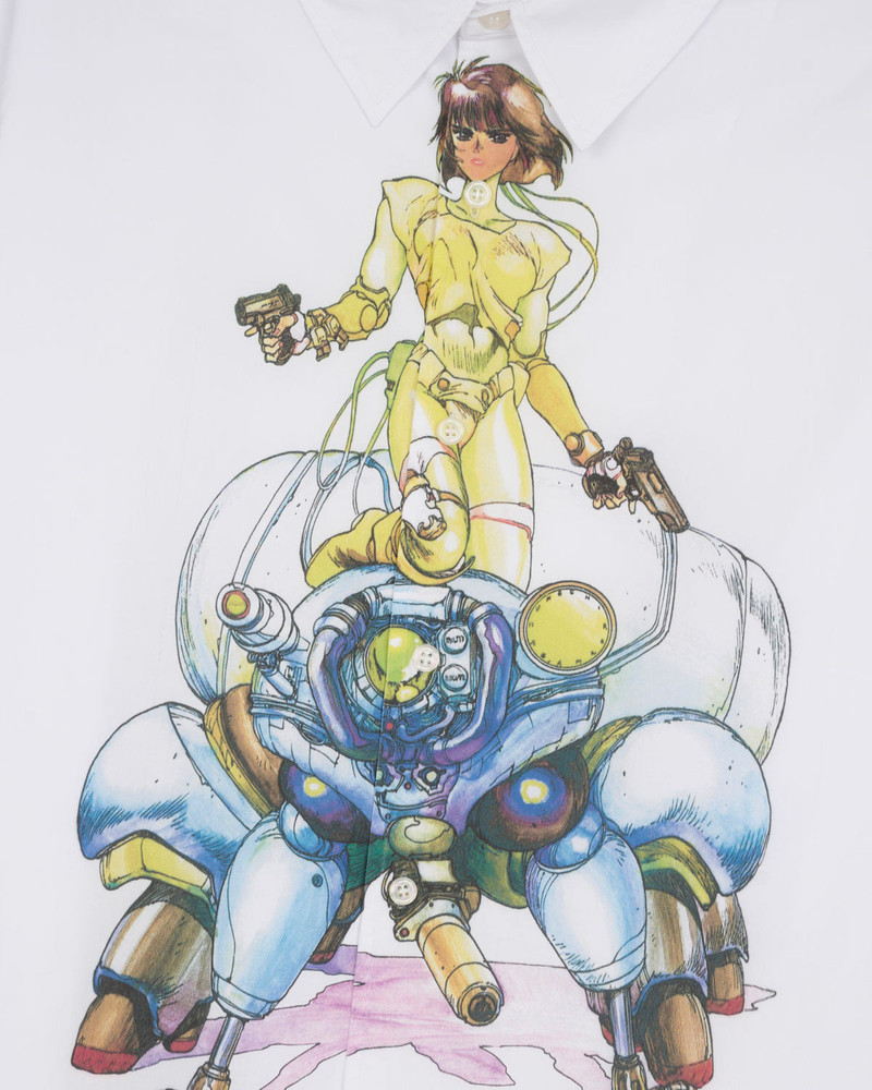 Brain Dead x Ghost In The Shell Fuchikoma Button Up - White 3