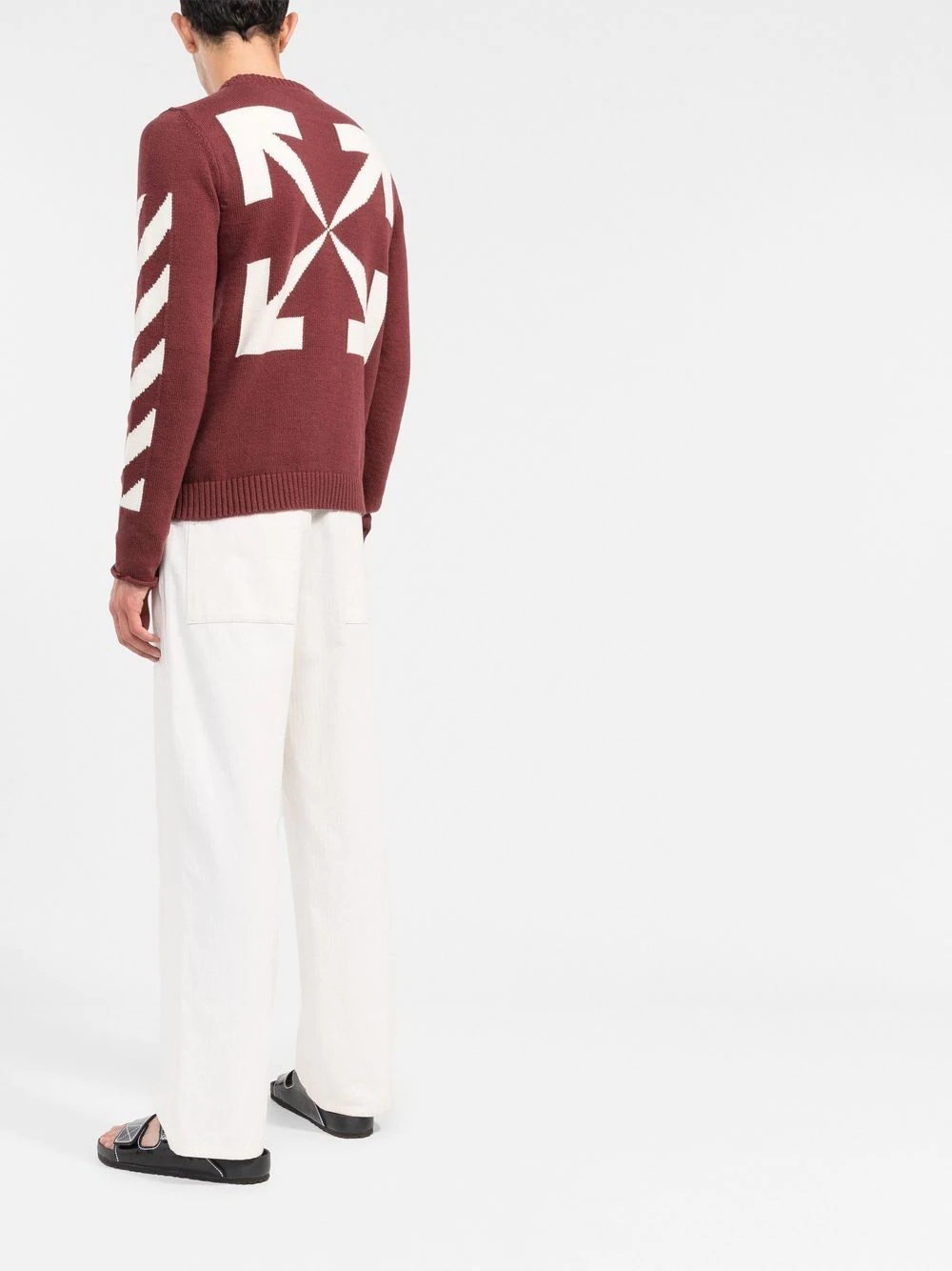 arrow-knit crew-neck jumper - 4