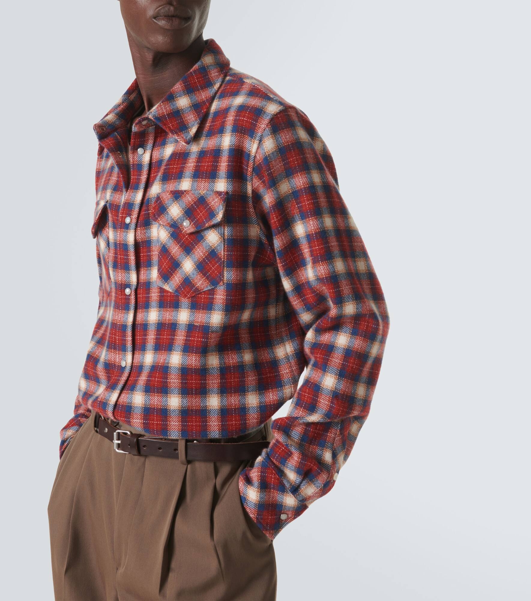 Cashmere tartan shirt - 5