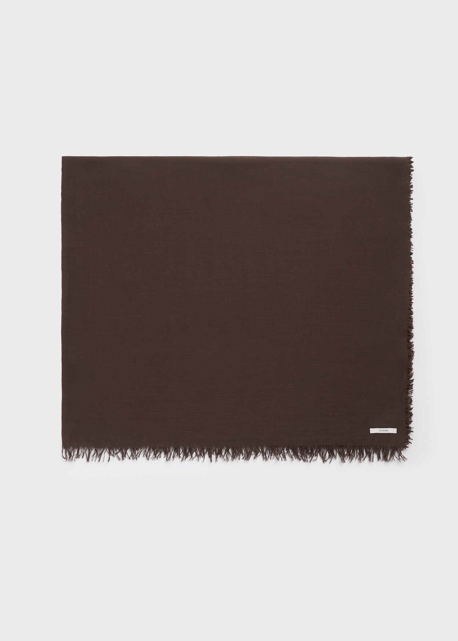 Light wool blanket scarf chocolate - 4