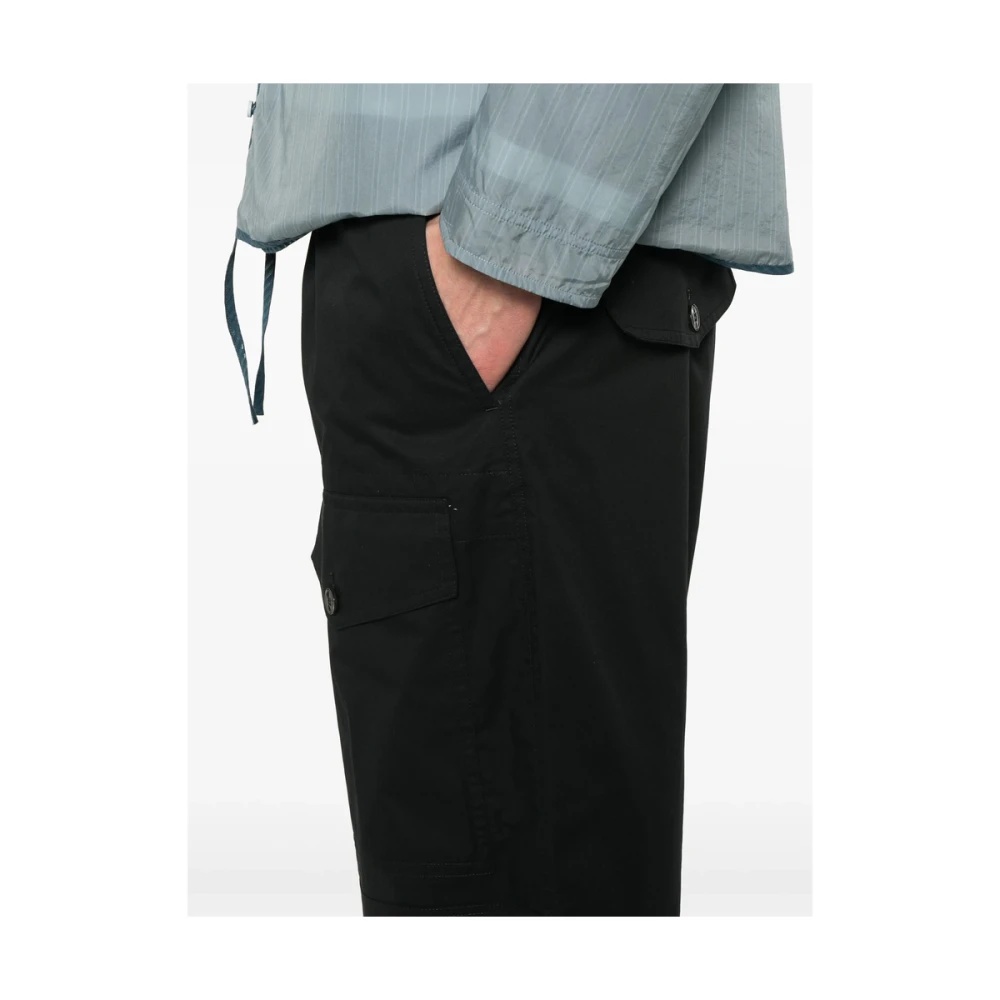 BLACK ELASTIC WAISTBAND PANTS - 4