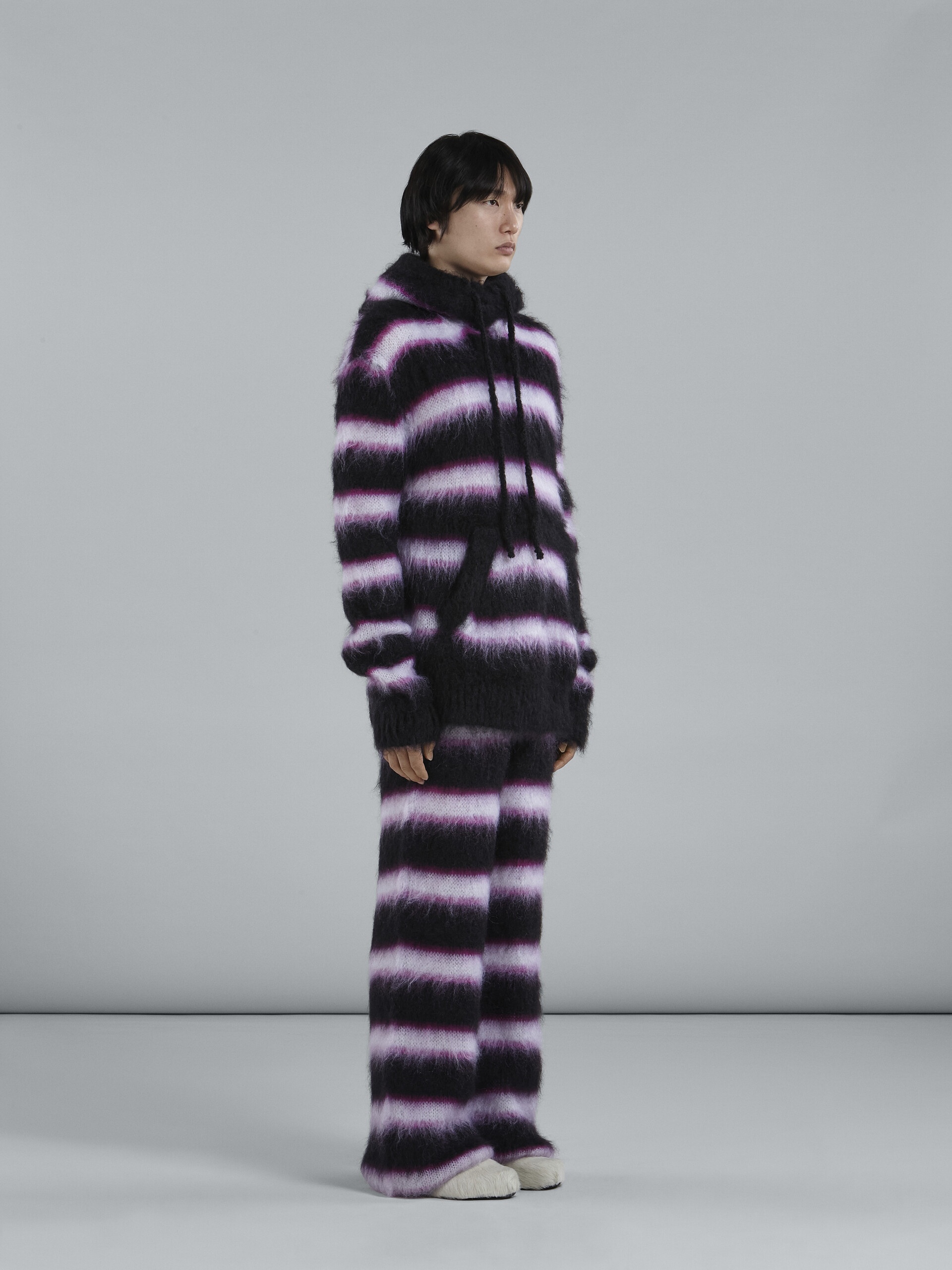 STRIPED MOHAIR AND WOOL CREWNECK SWEATER - 5
