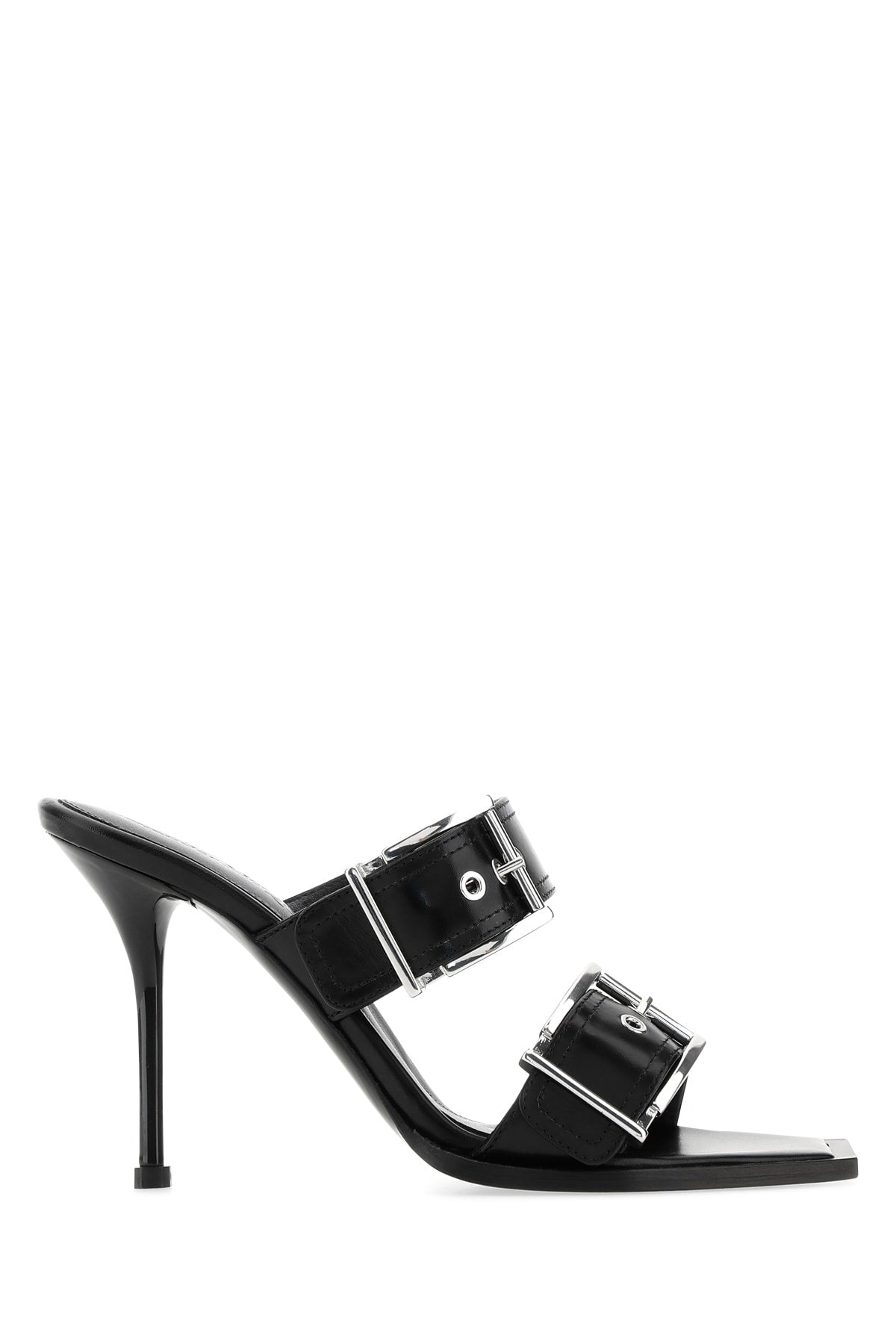 サンダル・ミュール alexander mcqueen FW23 PUNK SANDAL. (757494_WIEA11081) Alexander McQueen 90mm Punk ankle-strap Sandals | Black