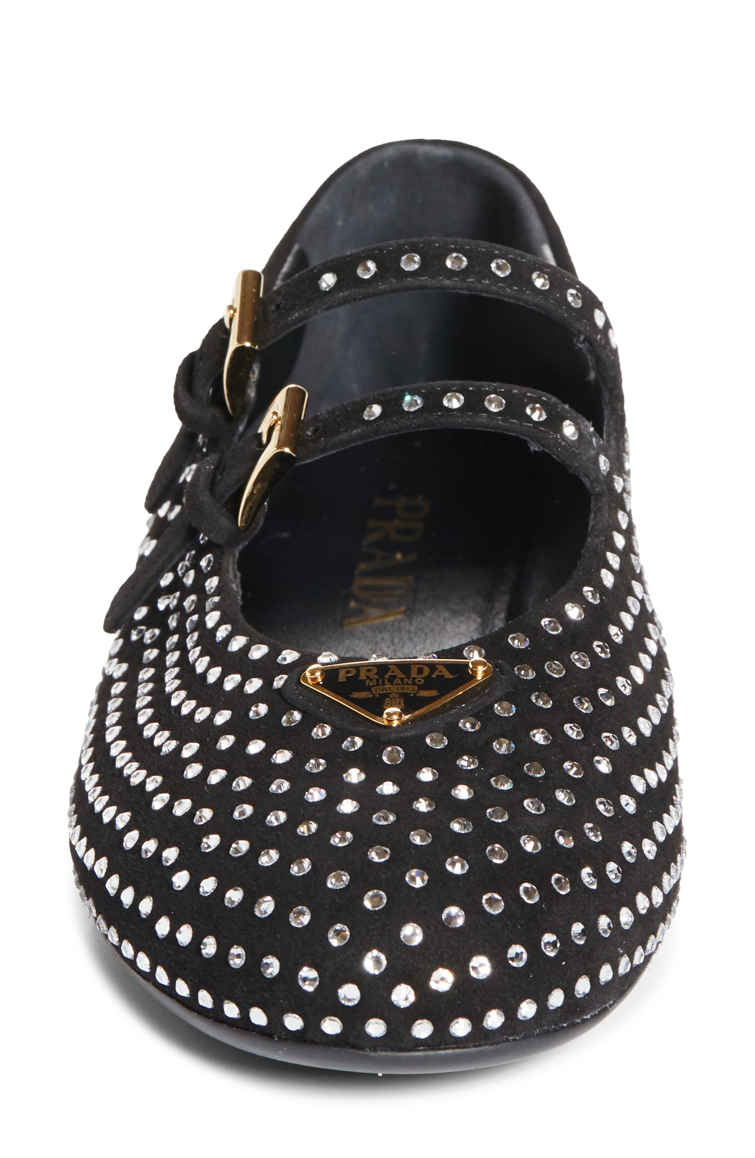 Prada Ballerine Crystal Mary Jane Flat in Cristal at Nordstrom - 4