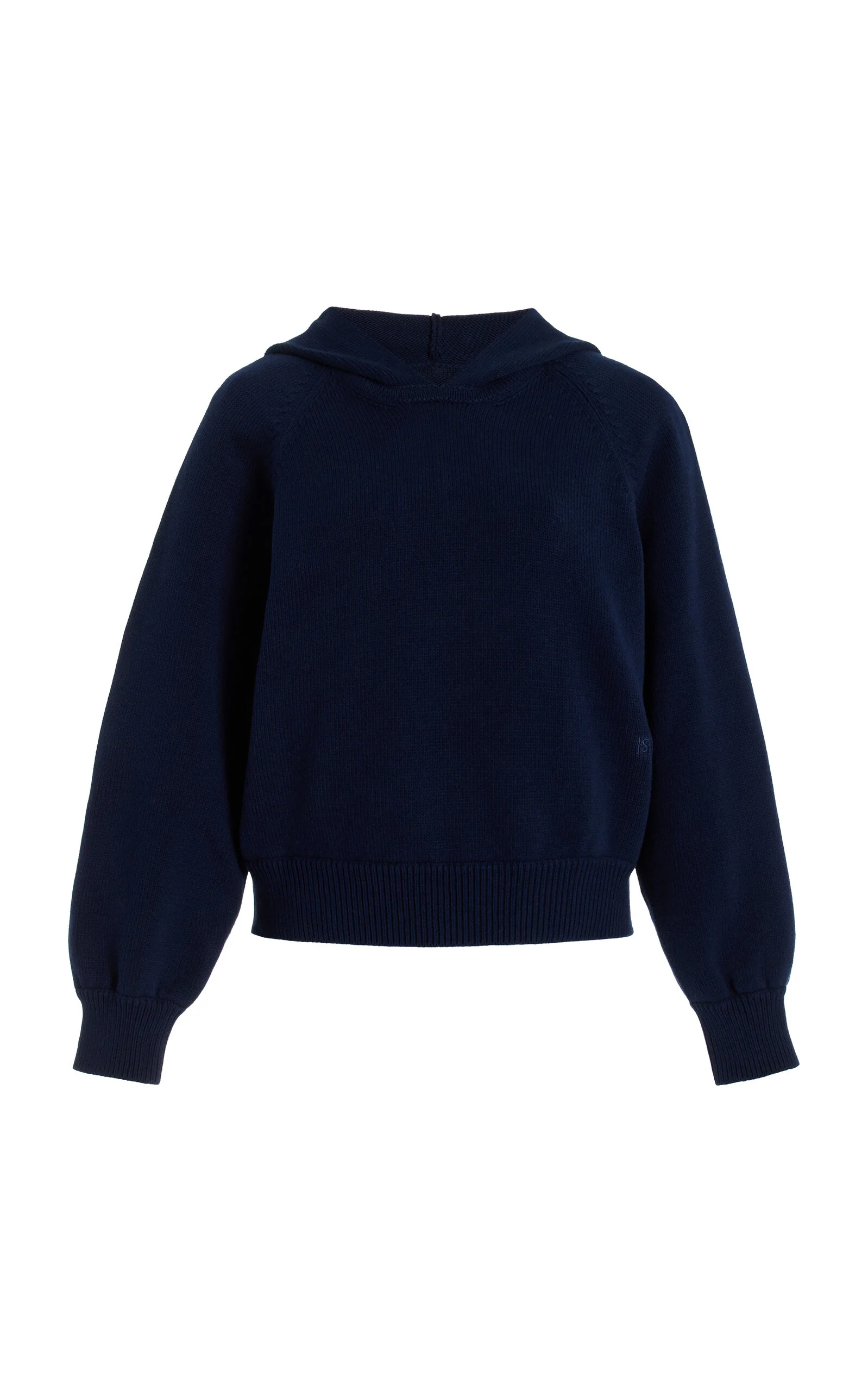 Park Hooded Knit Cotton Sweater navy - 1