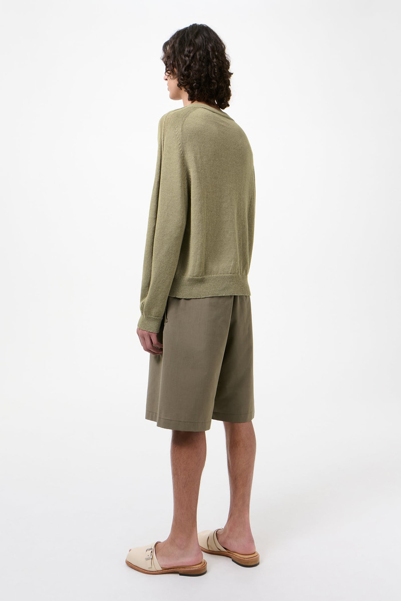 True Cardigan Silver Sage Coarse Linen Wool 5