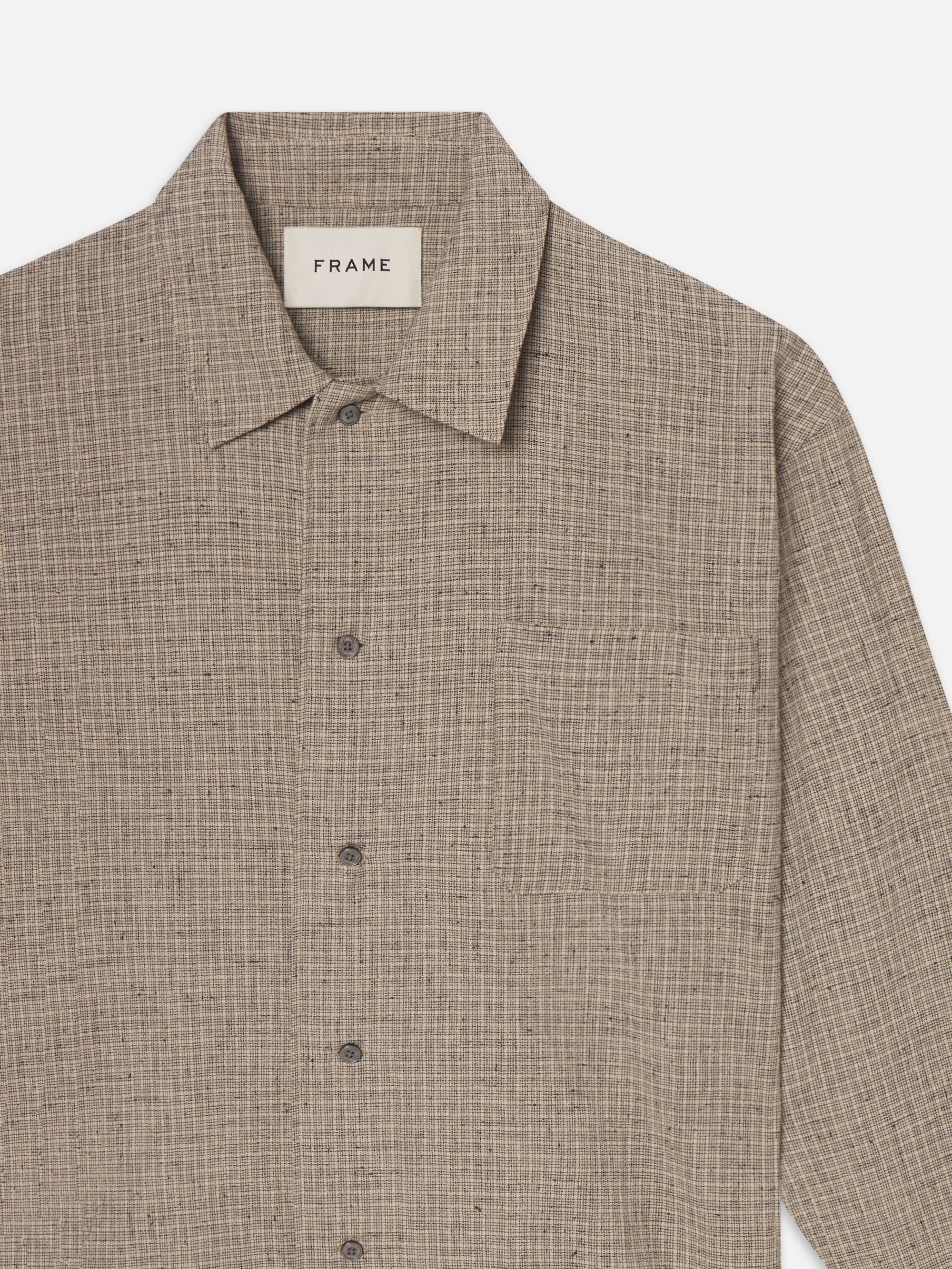 Textured Shirt in Beige Multi - 3