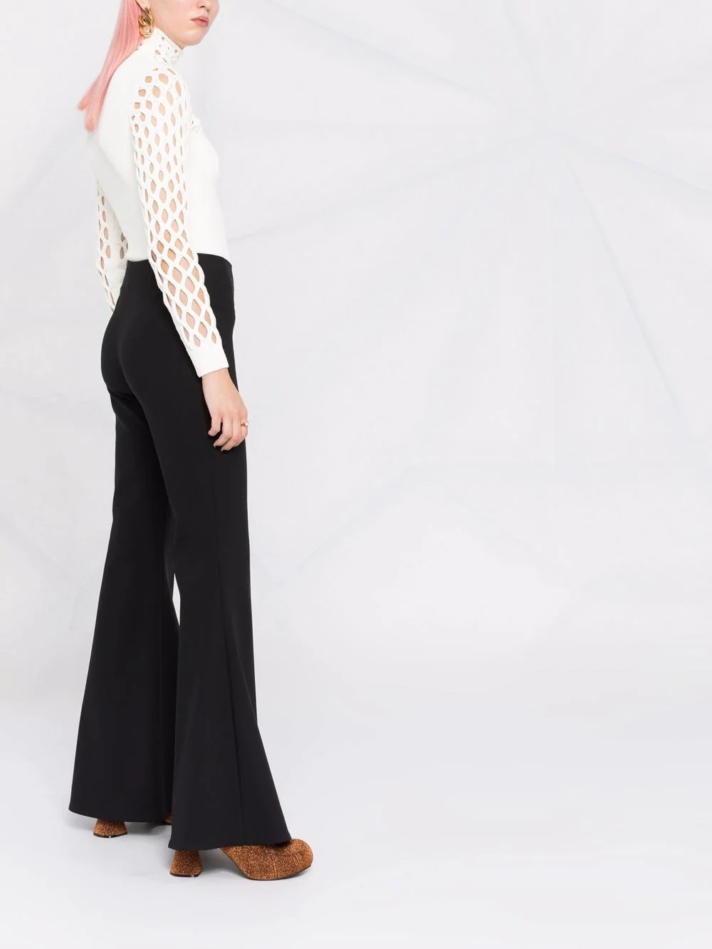 open-knit roll-neck top - 6