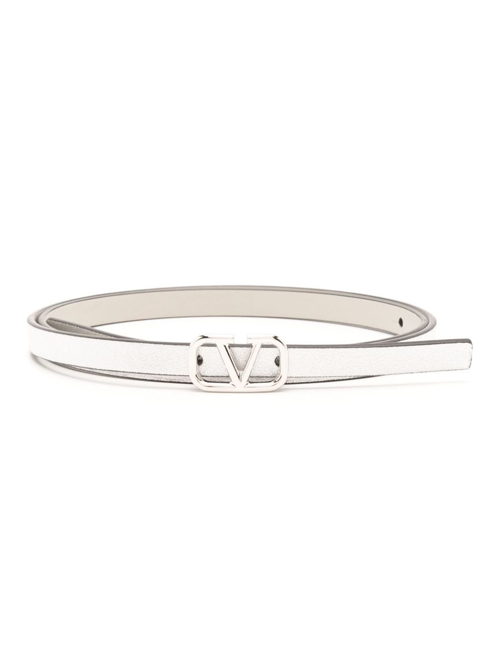 Vlogo metallic-finish leather belt - 1