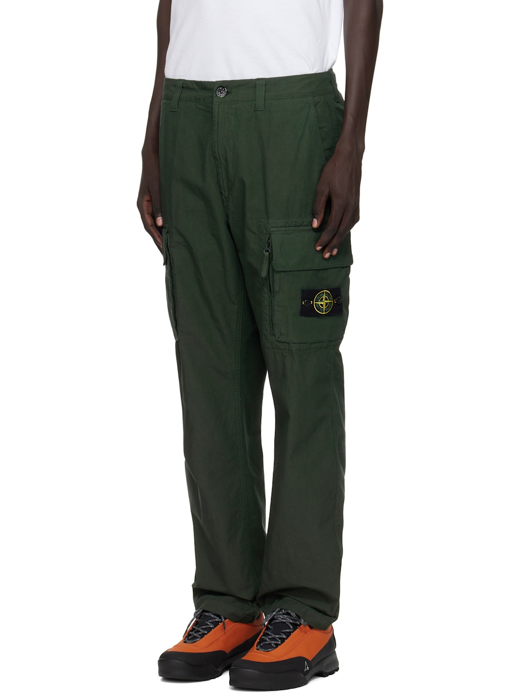Green 3100006 Canvas Weave Cotton Cargo Pants - 4