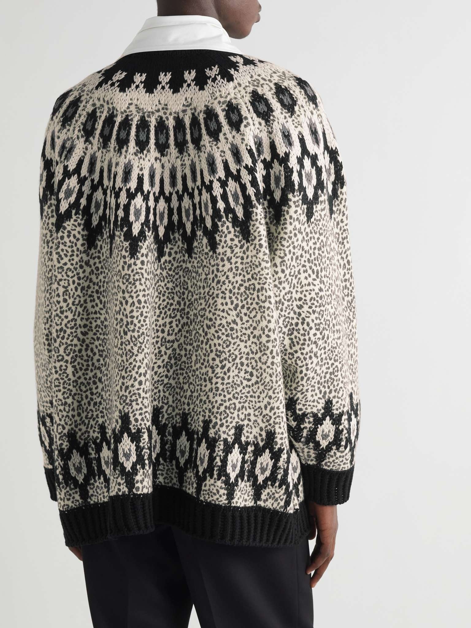 Embroidered Leopard-Print Virgin Wool Sweater - 8