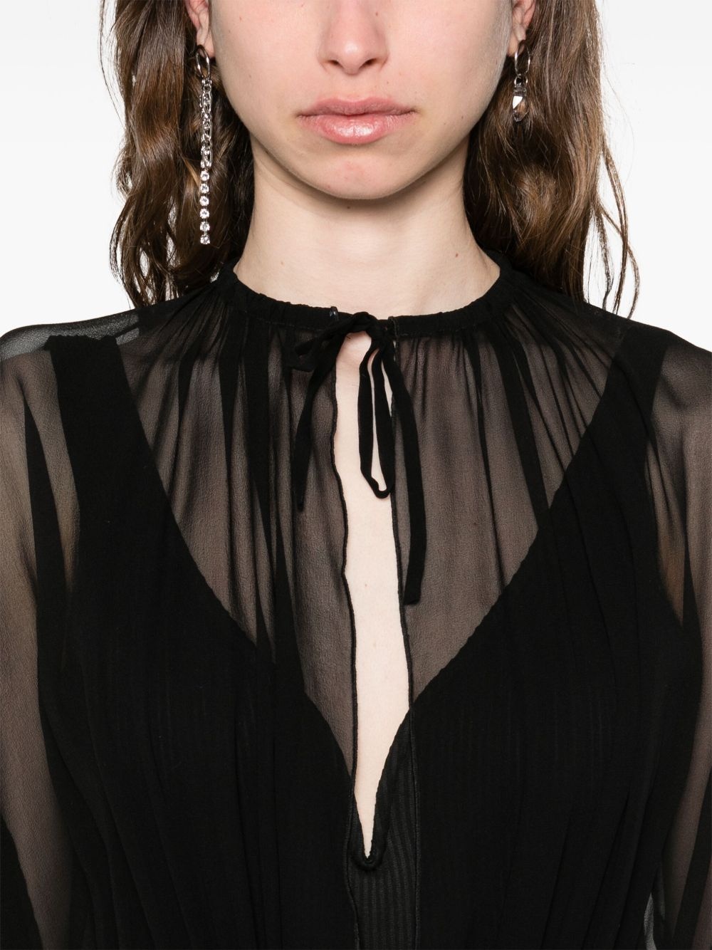 sleeveless sheer maxi dress - 5