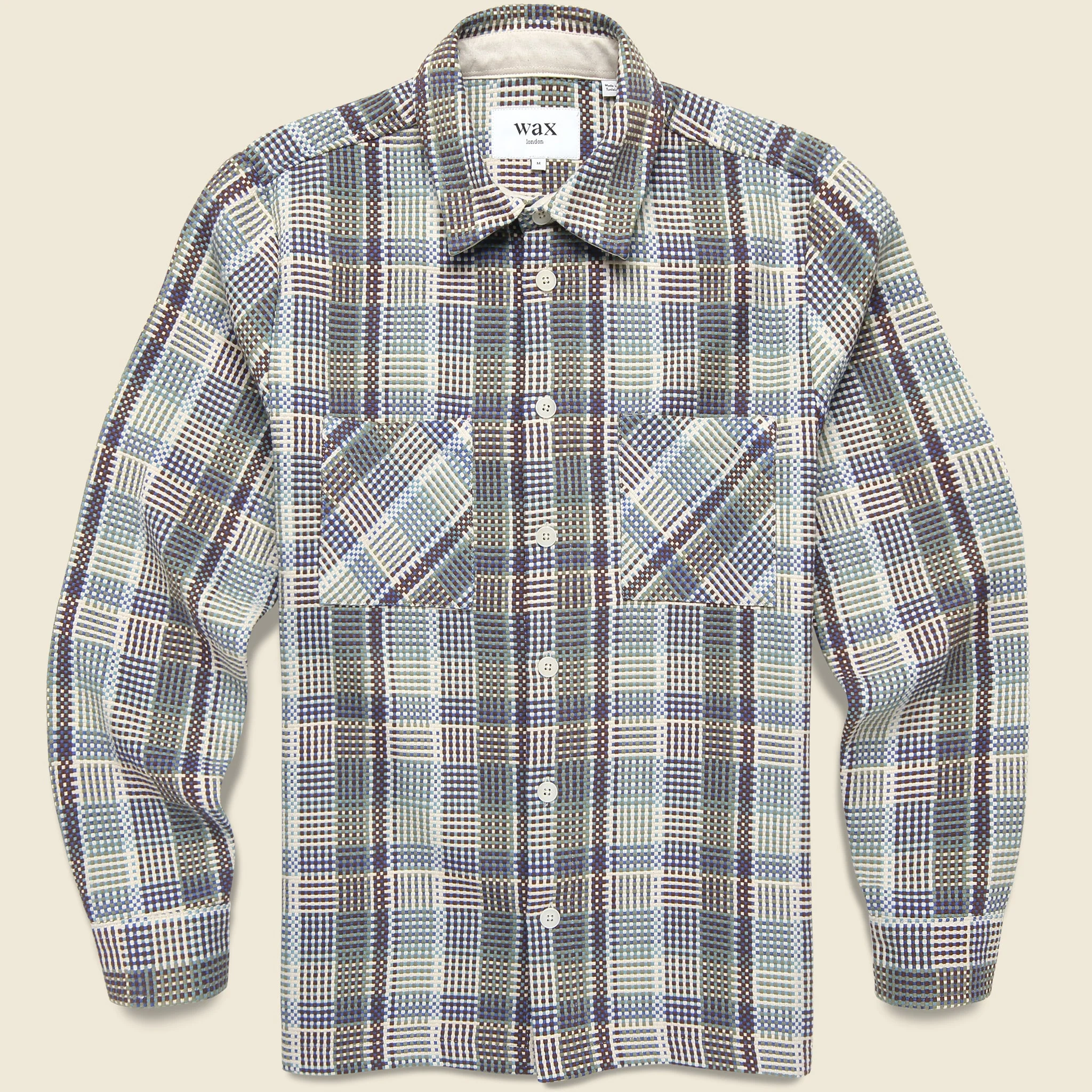 Whiting Overshirt - Basket Weave Blue - 1