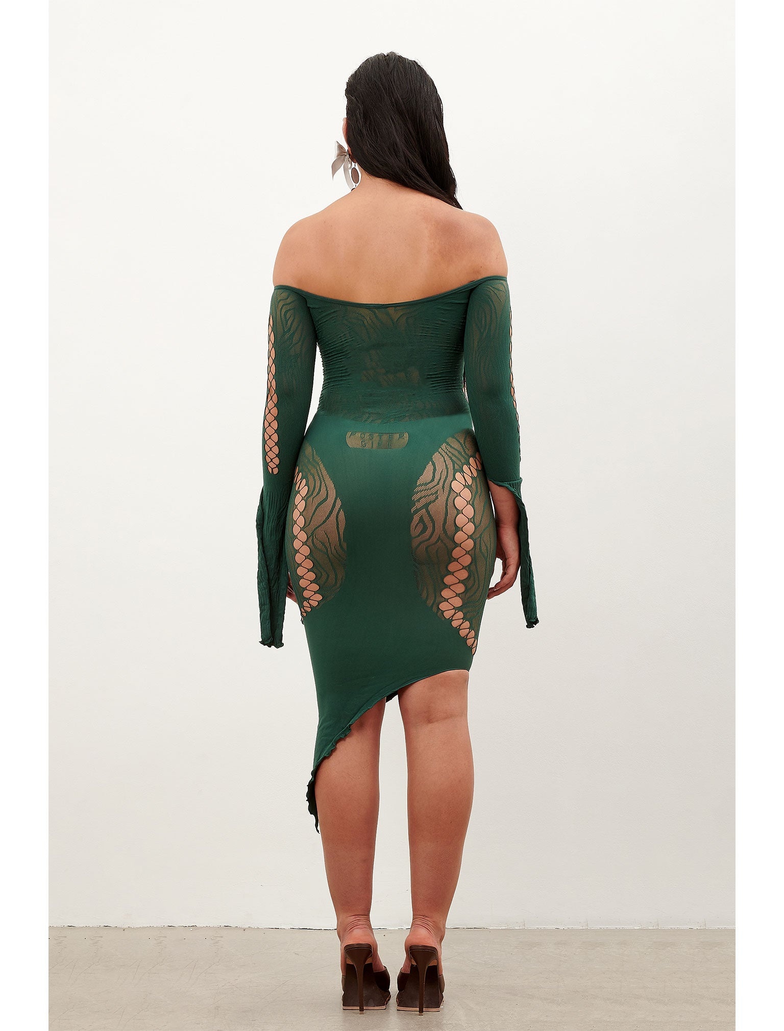 CHARLOTTE DRESS FOREST GREEN - 3