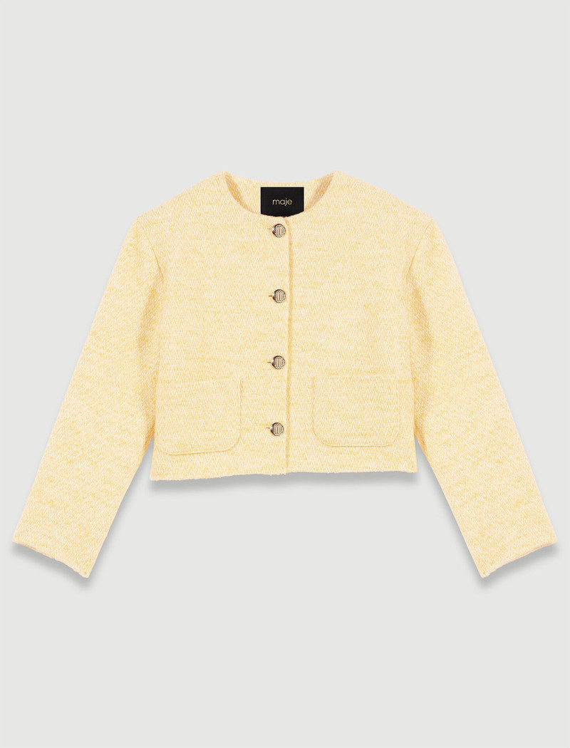 Cropped jacket in tweed 1