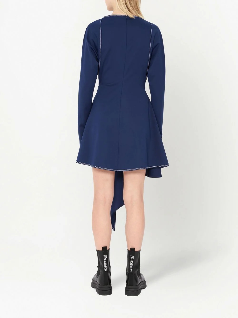 chain link-embellished asymmetric dress - 4