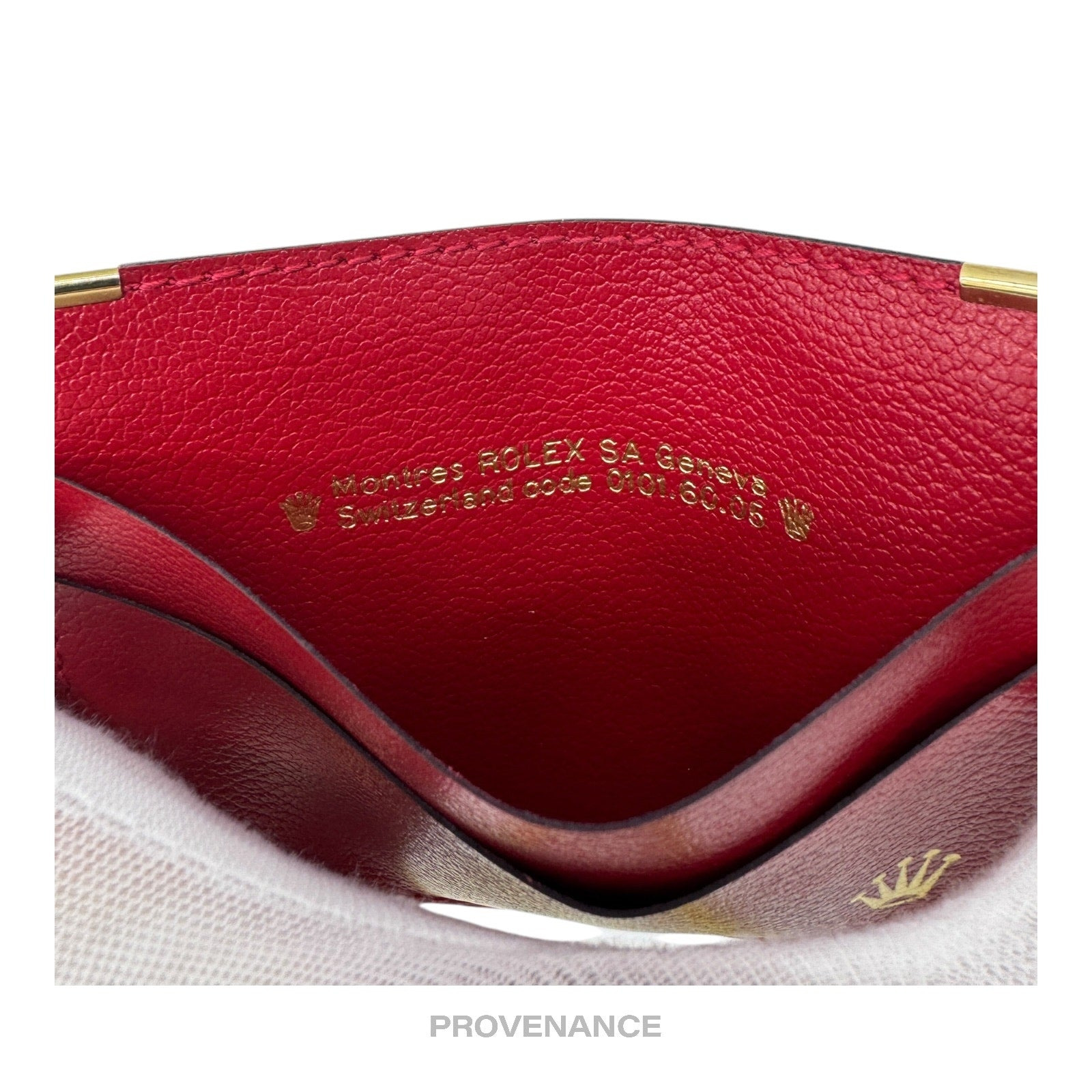 Rolex Card Holder Wallet - Red Leather - 6