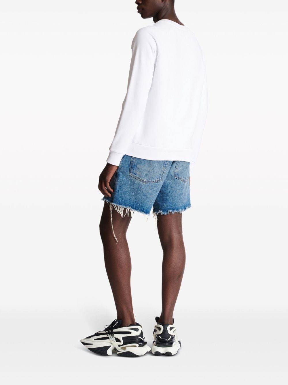 logo-print cotton sweatshirt - 4