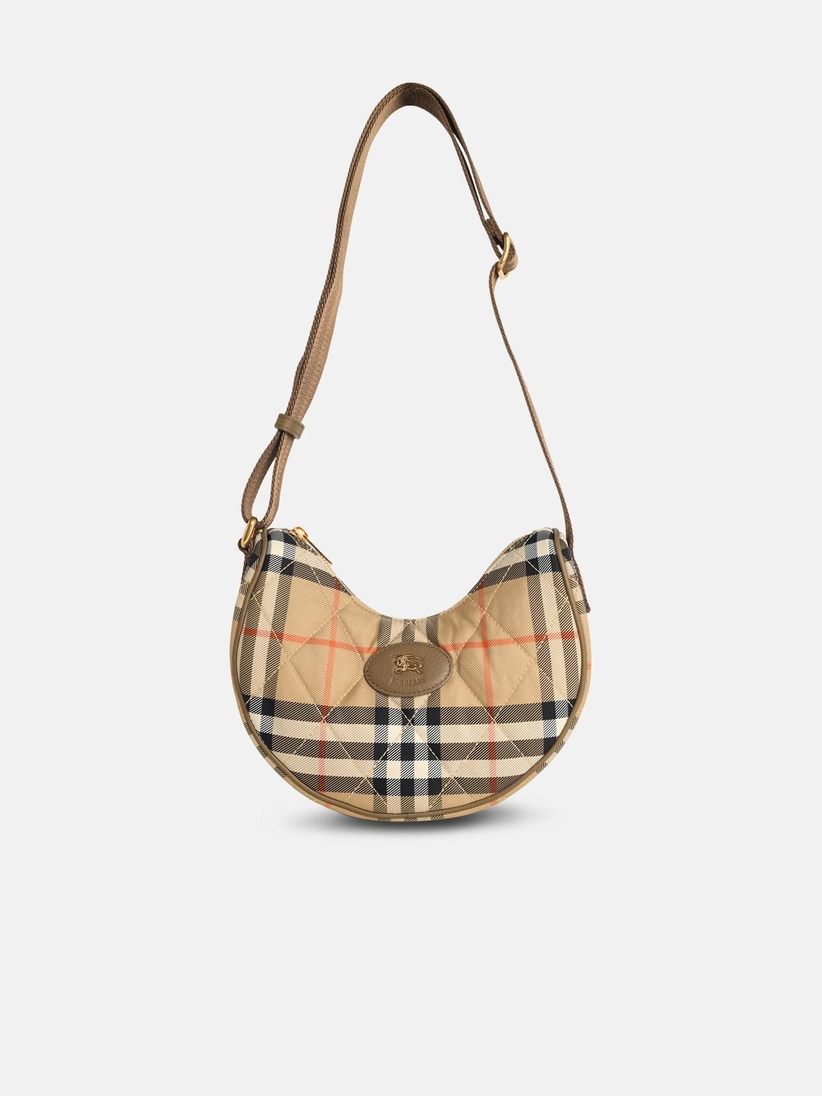 'HORSESHOE' CROSSBODY BAG IN SAND POLYAMIDE - 1
