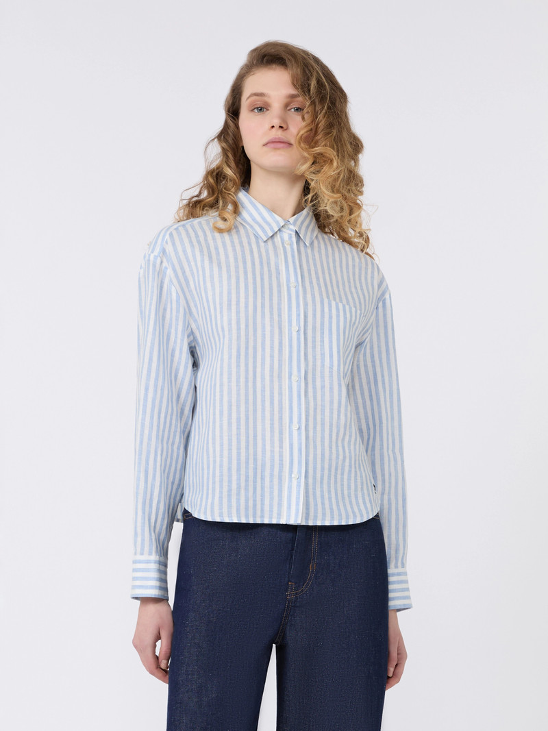 ALBATRO Linen canvas boxy shirt - LIGHT BLUE 3
