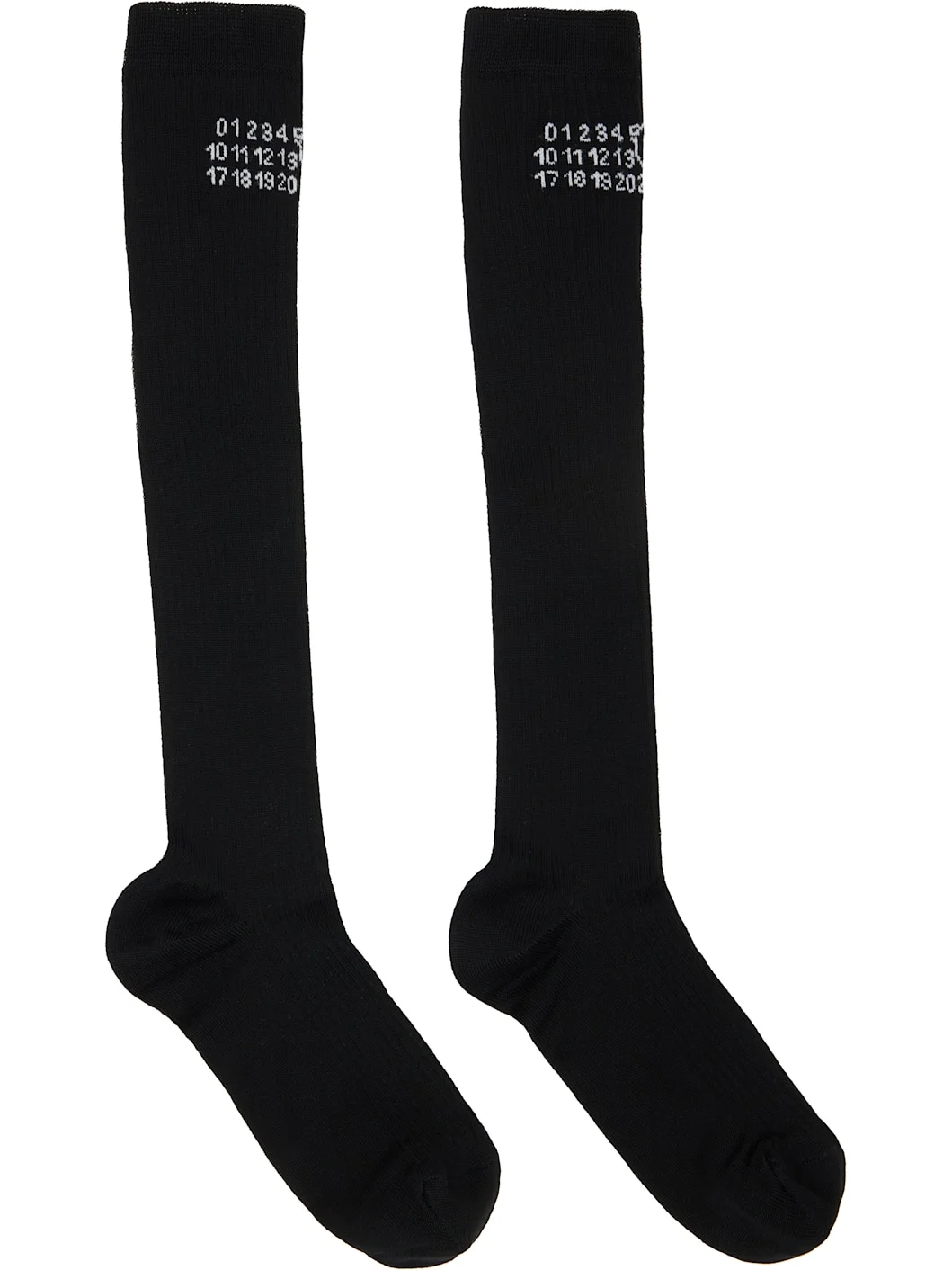 Black Rib Knee-High Socks - 1
