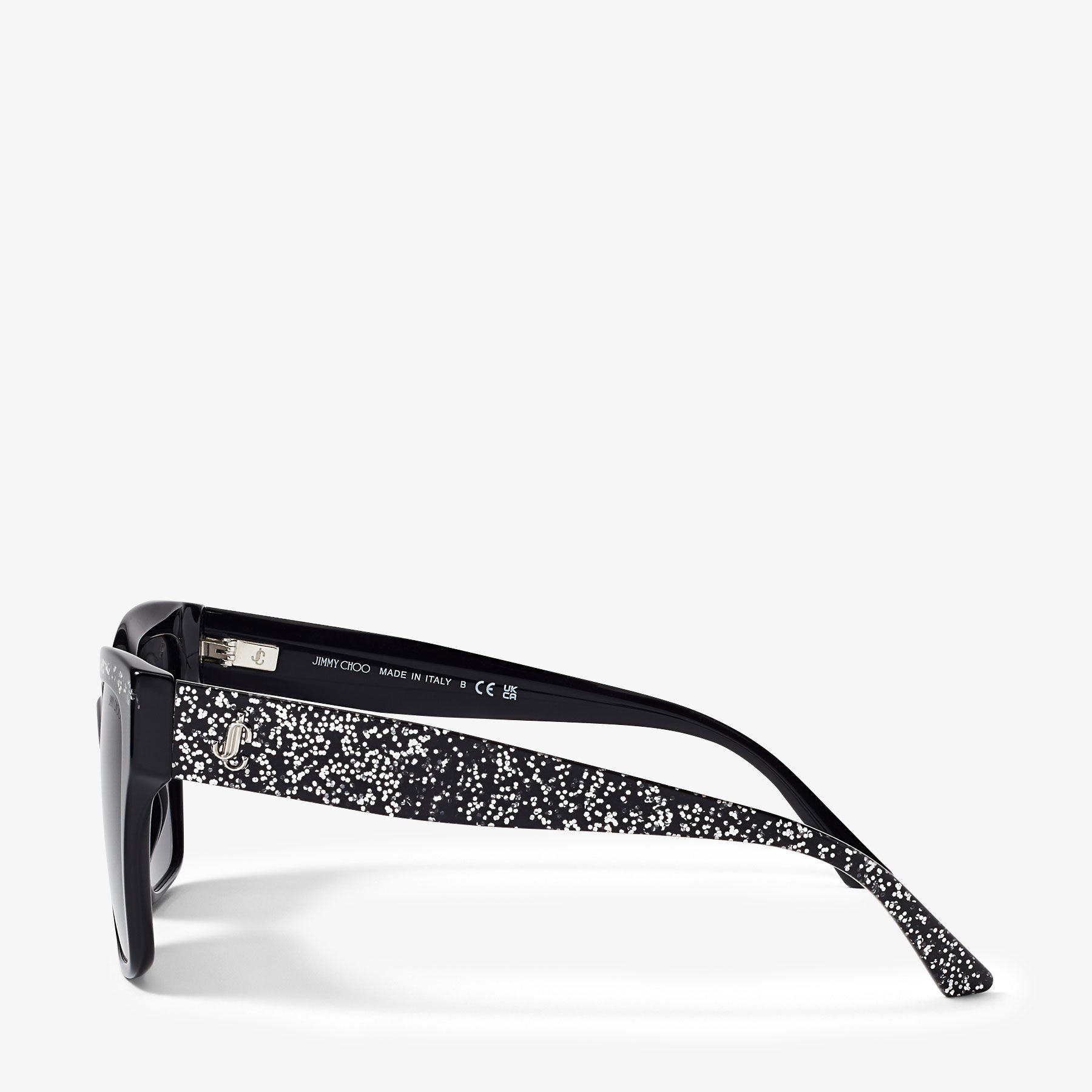 Giava
Black Glitter Square Sunglasses - 4