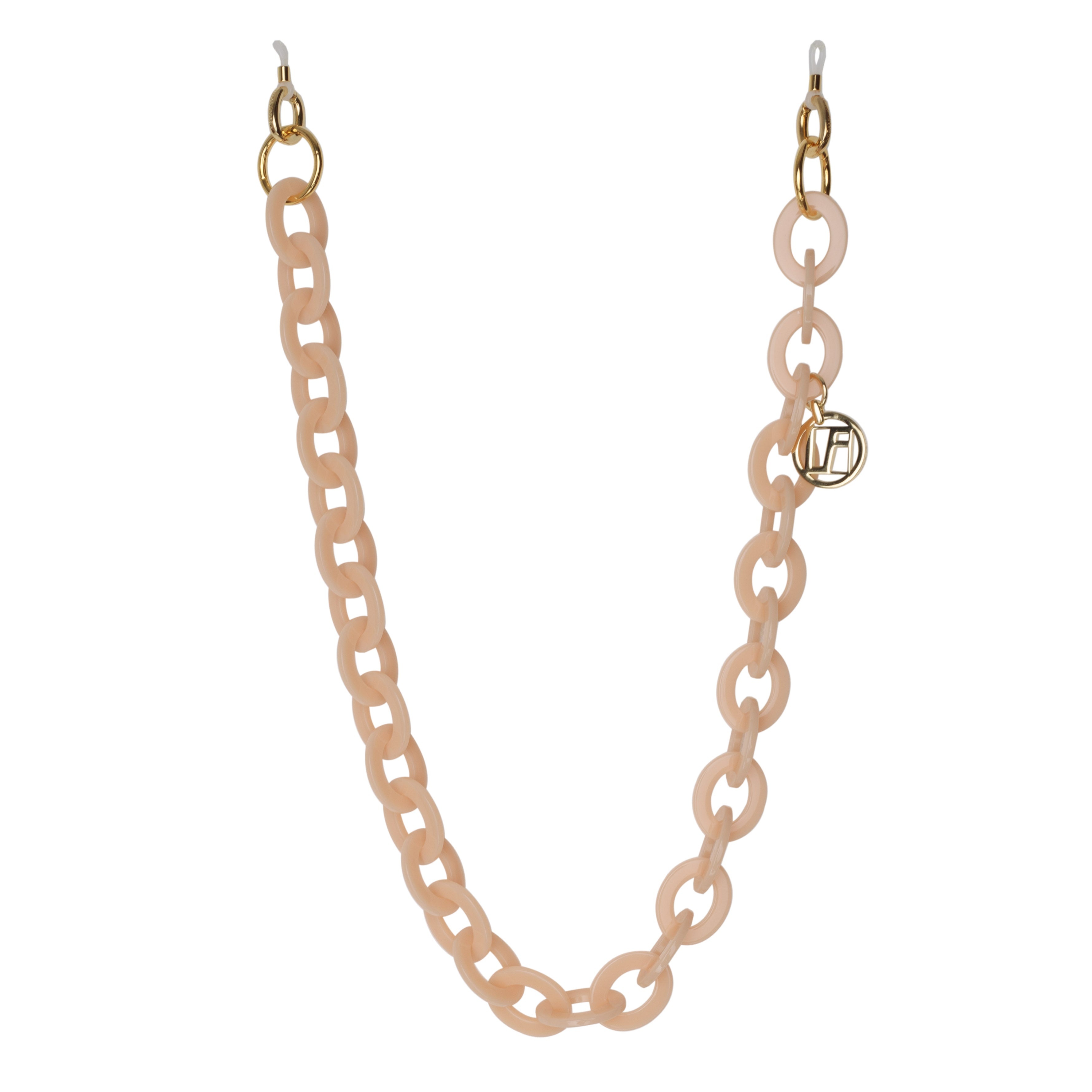 PEACH OVAL LINK ACETATE CHAIN - 1