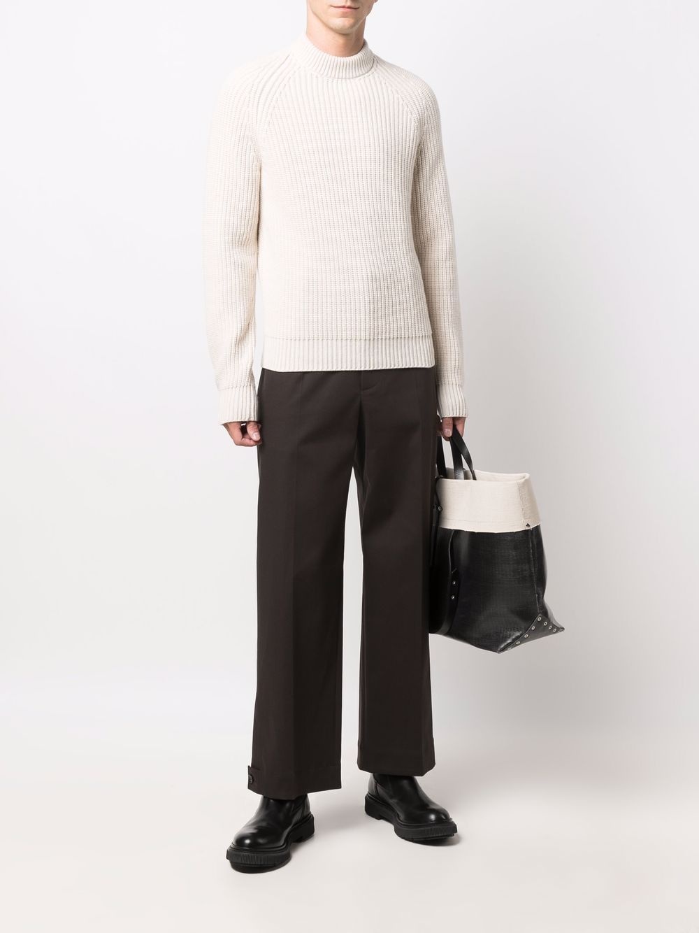 ribbed knit cashmere jumper - 2