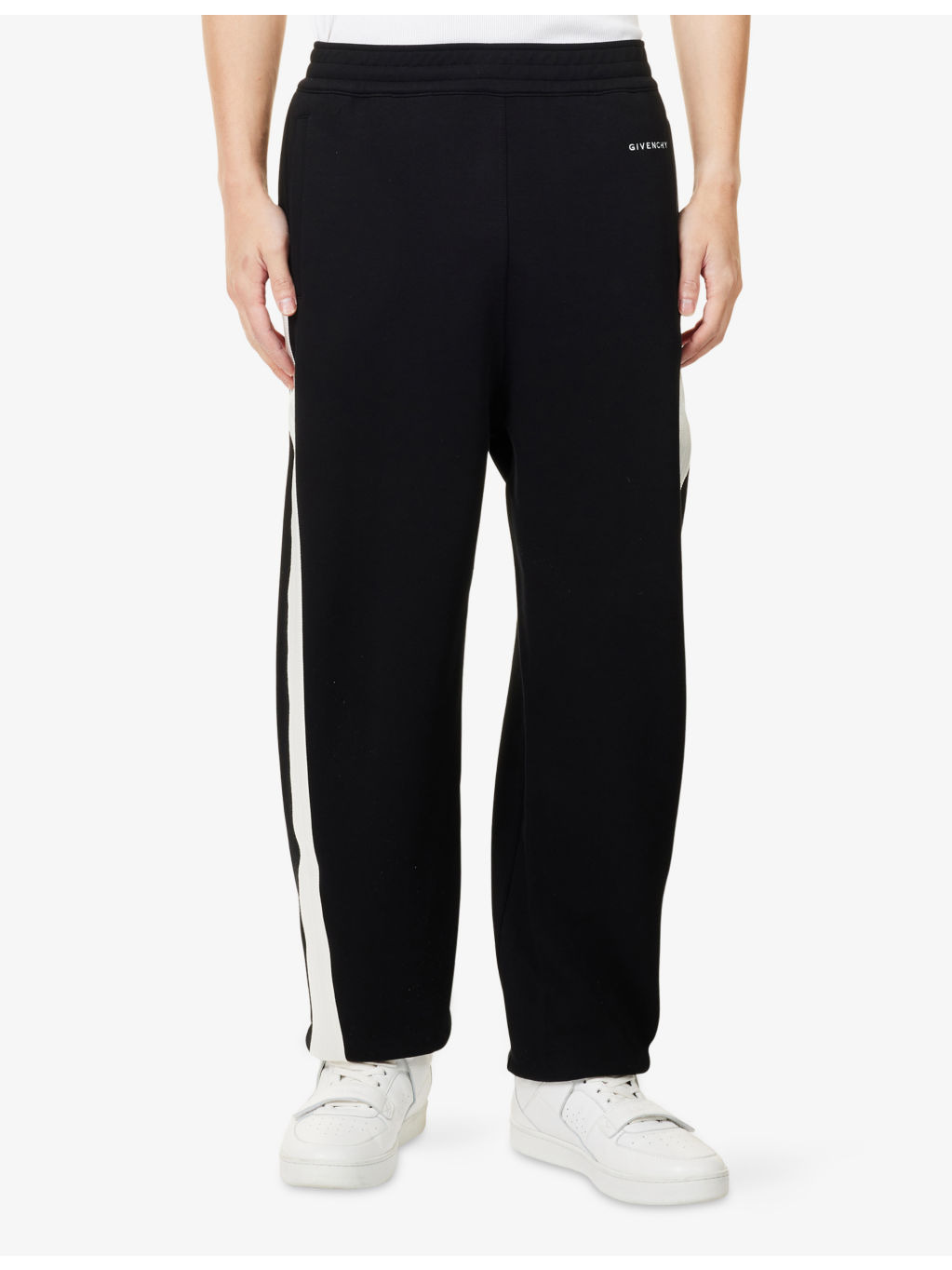 Open Seam Contrast Cotton-Jersey Jogging Bottoms - 3