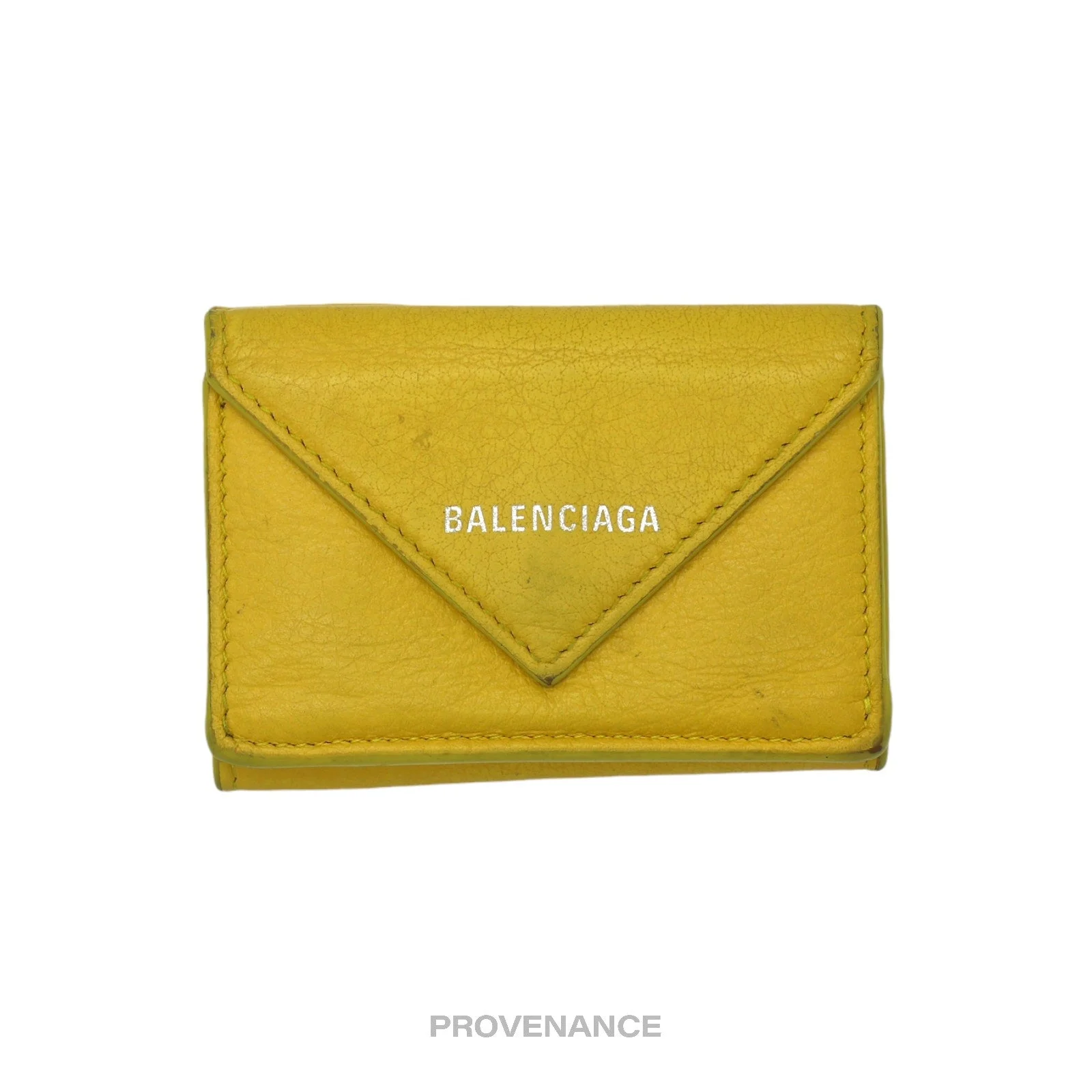 Balenciaga Papier Mini Wallet - Yellow Leather - 1