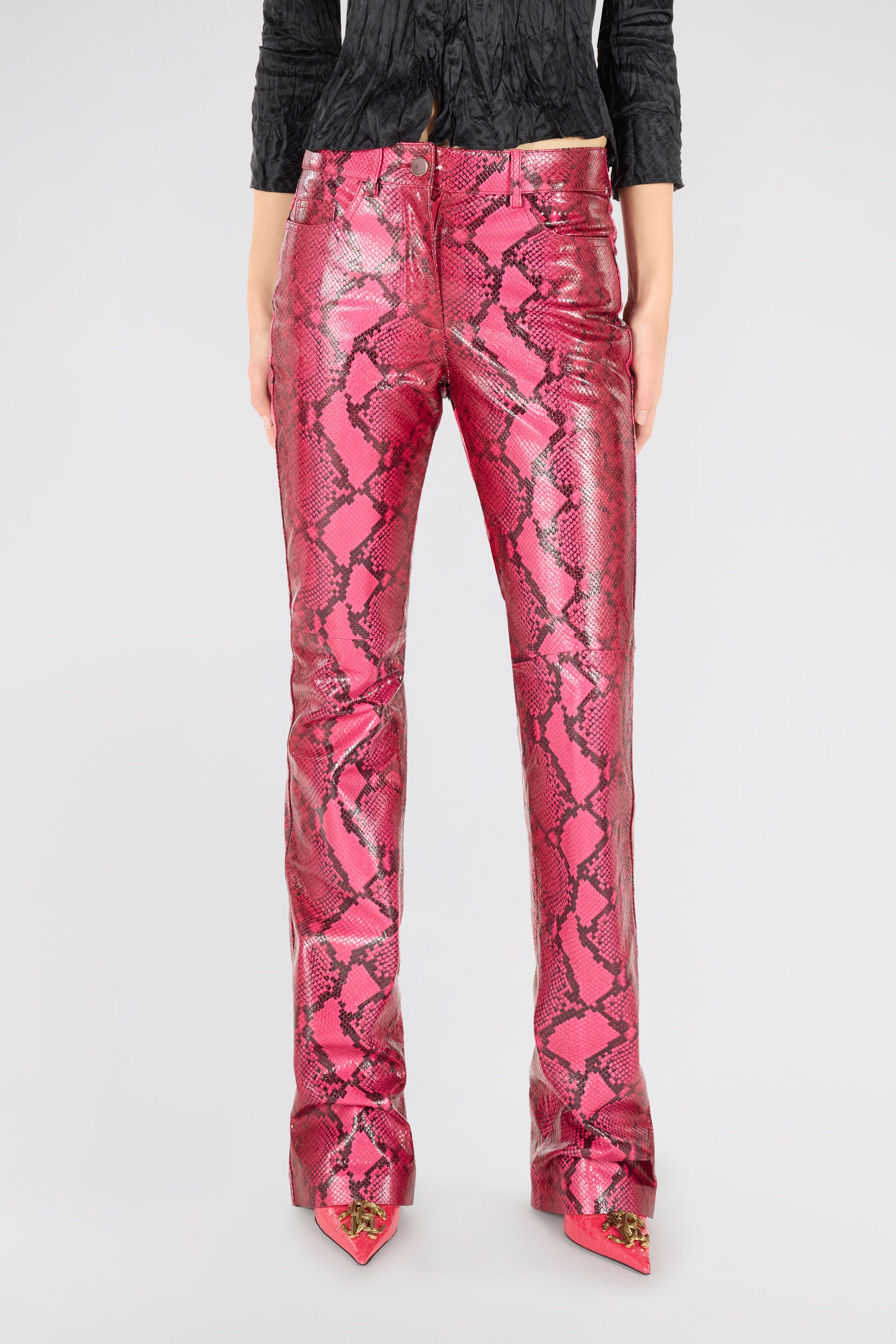 Shiny Python-Print Pants - 3