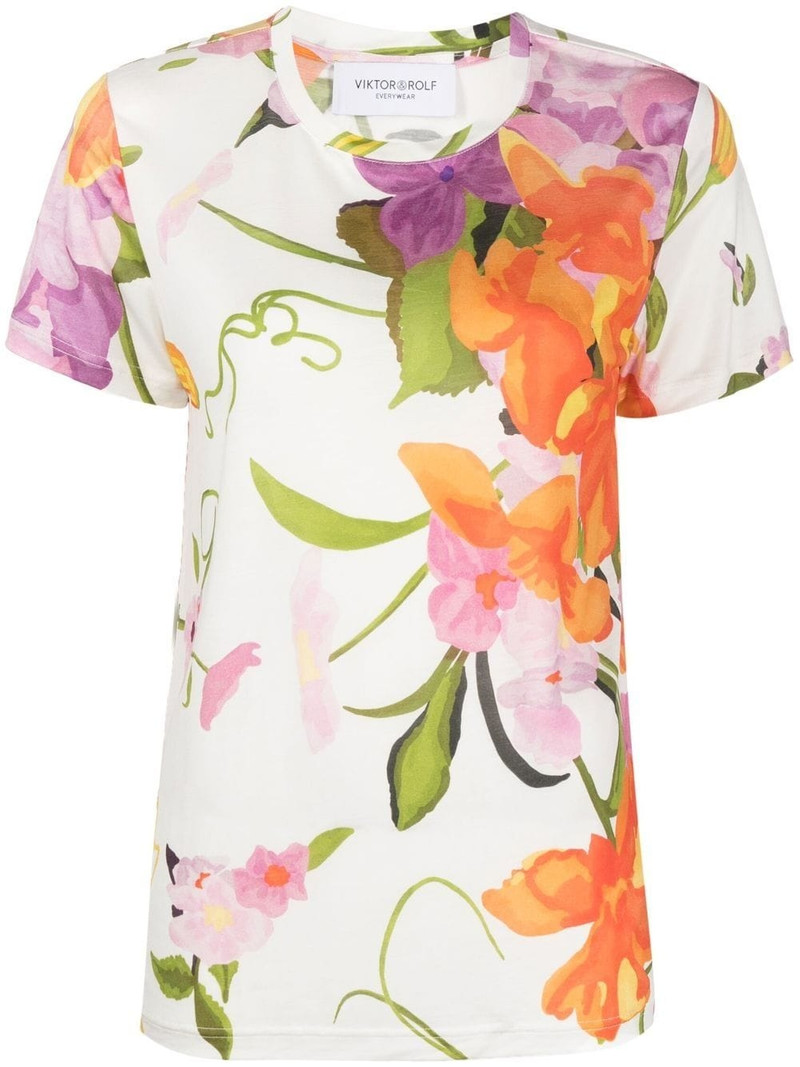 floral print organic cotton T-shirt 1