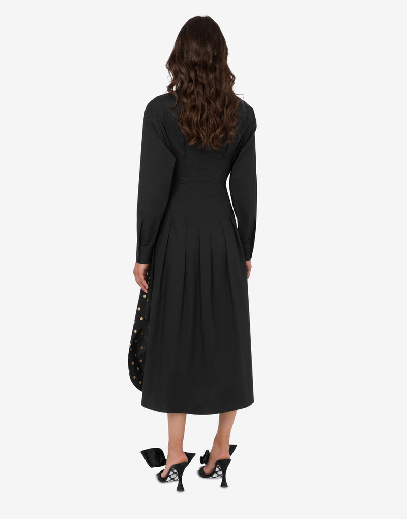 Moschino POLKA DOTS PRINTED COTTON POPLIN DRESS outlook