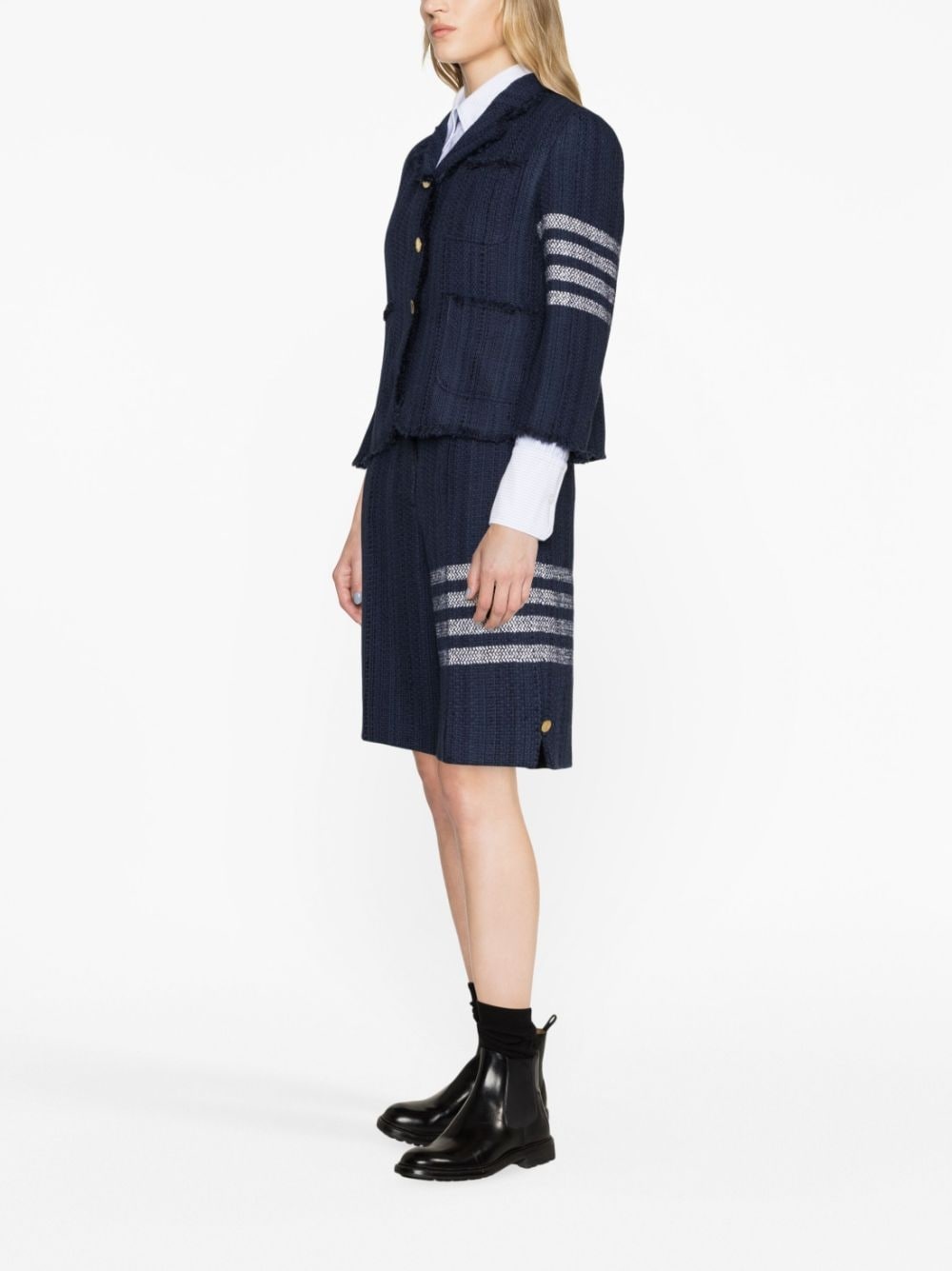 4 Bar-stripe tweed jacket - 4