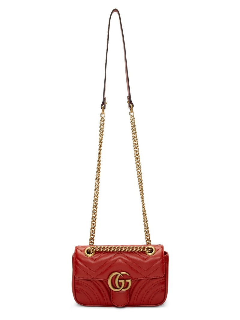 Red Mini GG Marmont 2.0 Shoulder Bag - 1