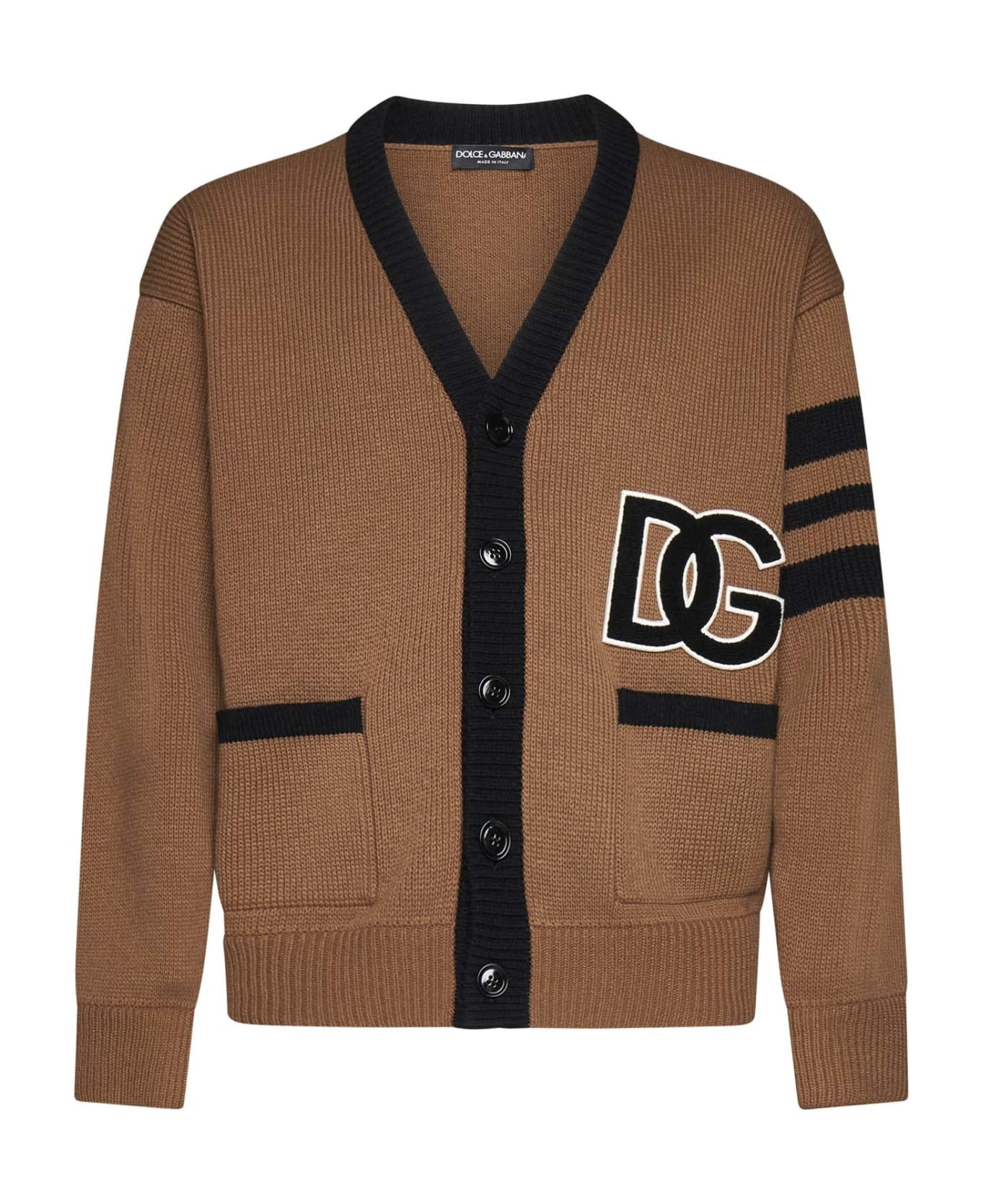 Wool Cardigan With Logo - 1