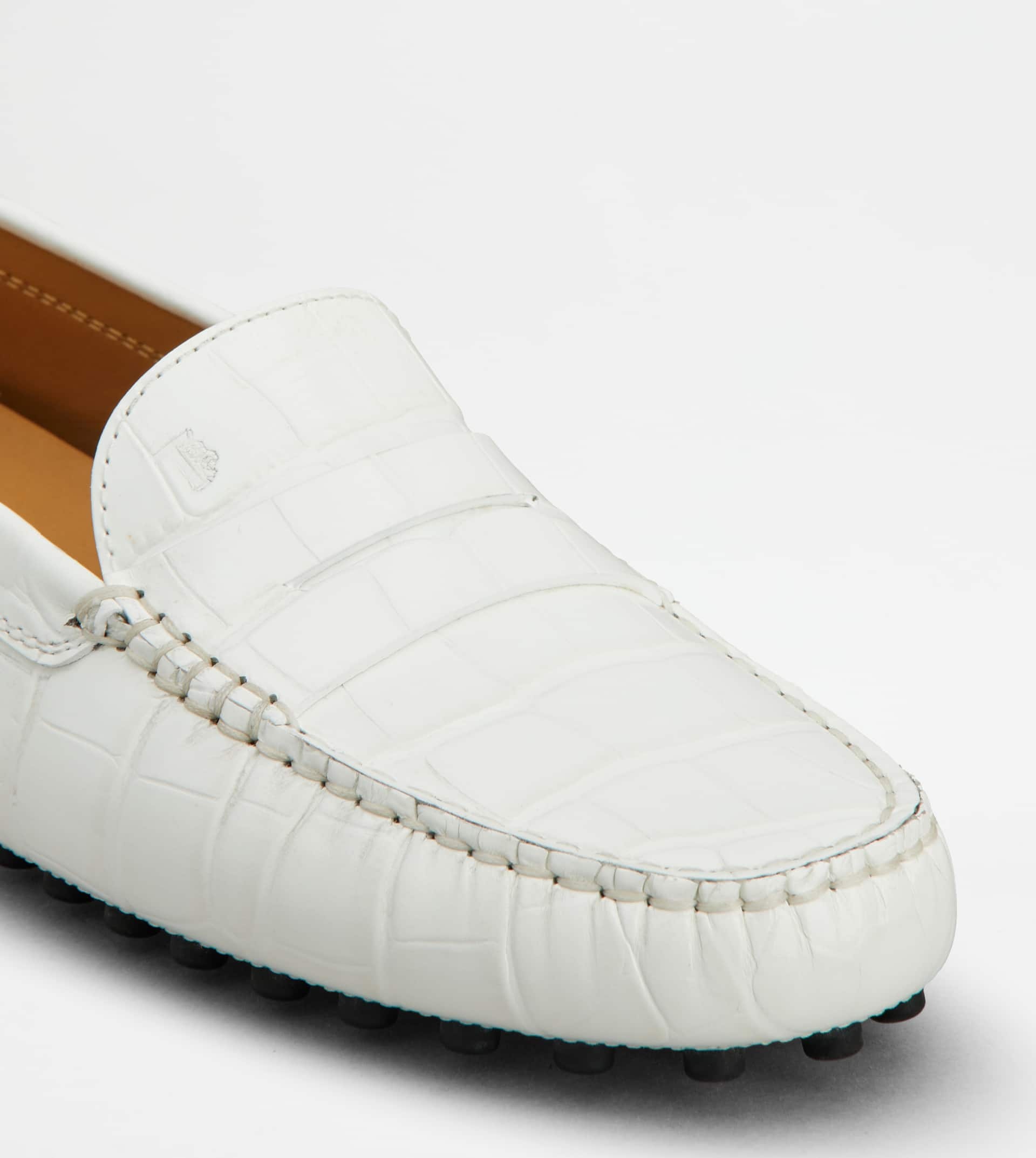 GOMMINO DRIVING SHOES IN LEATHER - WHITE - 6