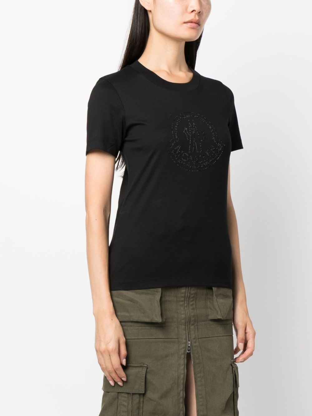 crystal-embellished logo cotton T-shirt - 3