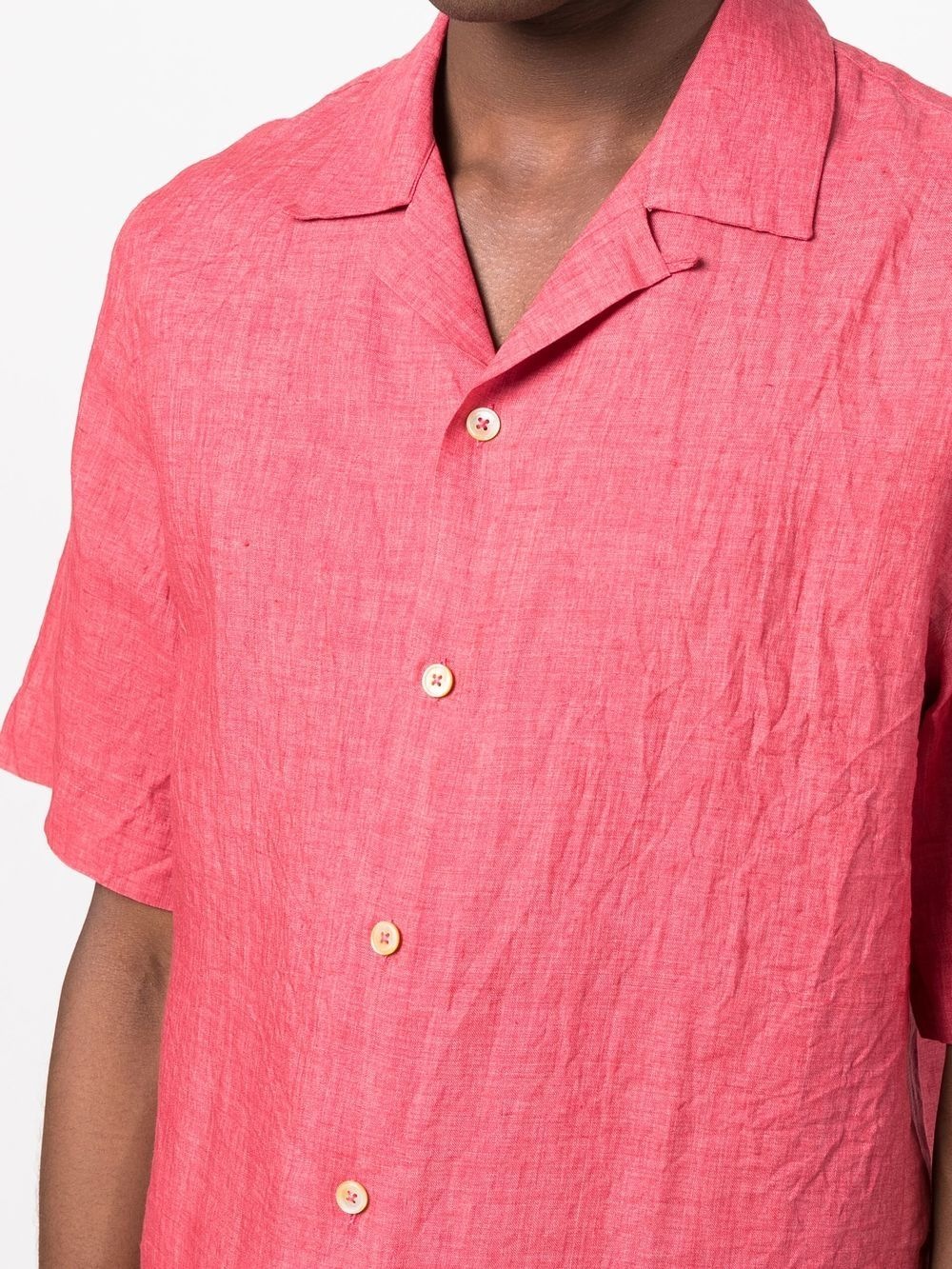 short-sleeved linen shirt - 5