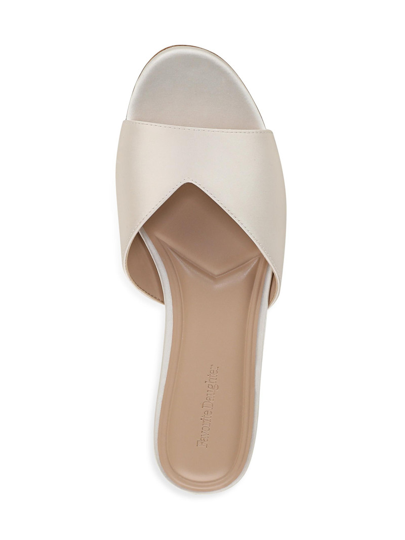 Women's Alex Satin Flat Sandals - Ivory 4