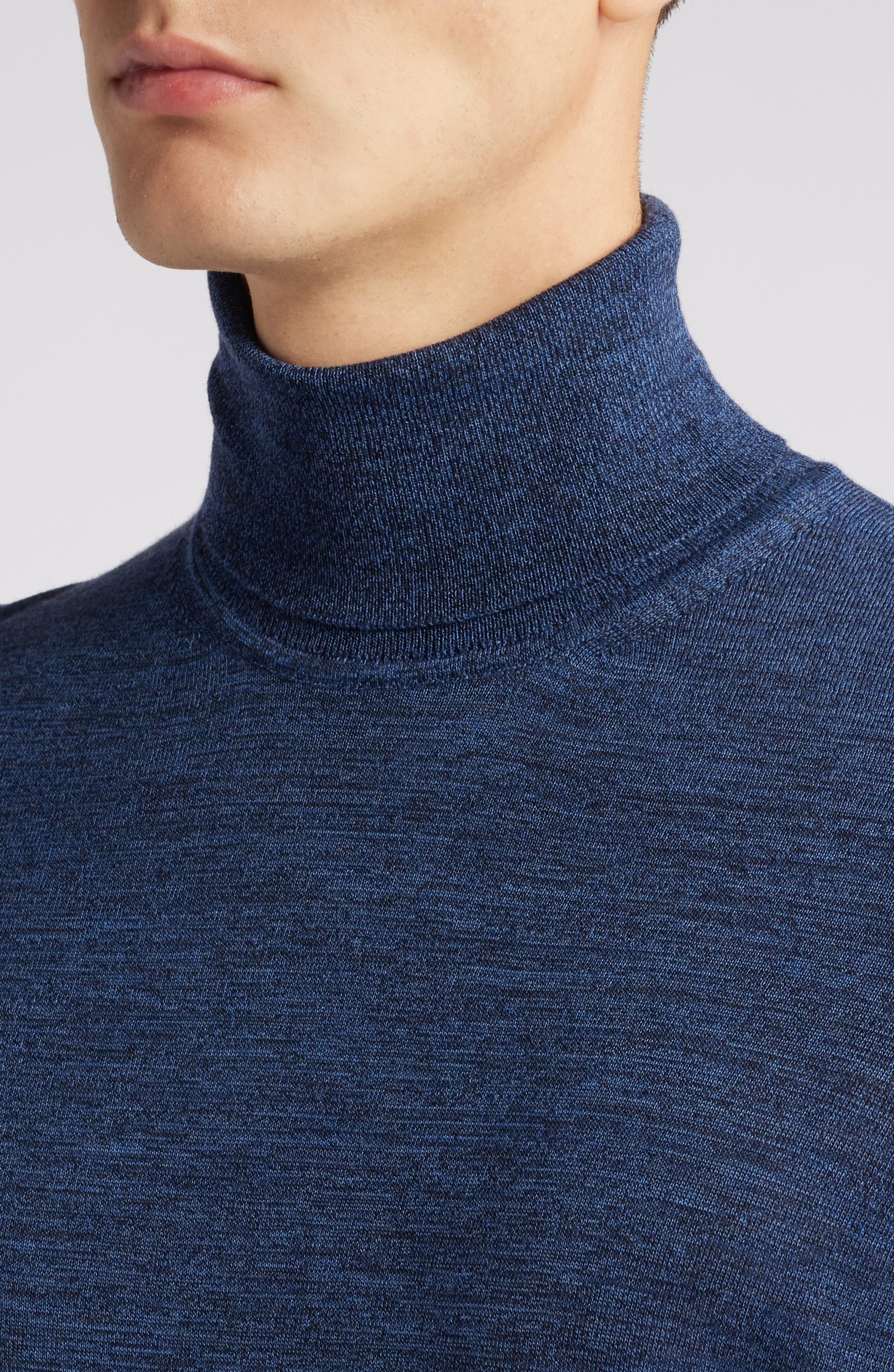 BOSS Musso Virgin Wool Turtleneck Sweater in Bright Blue at Nordstrom - 4