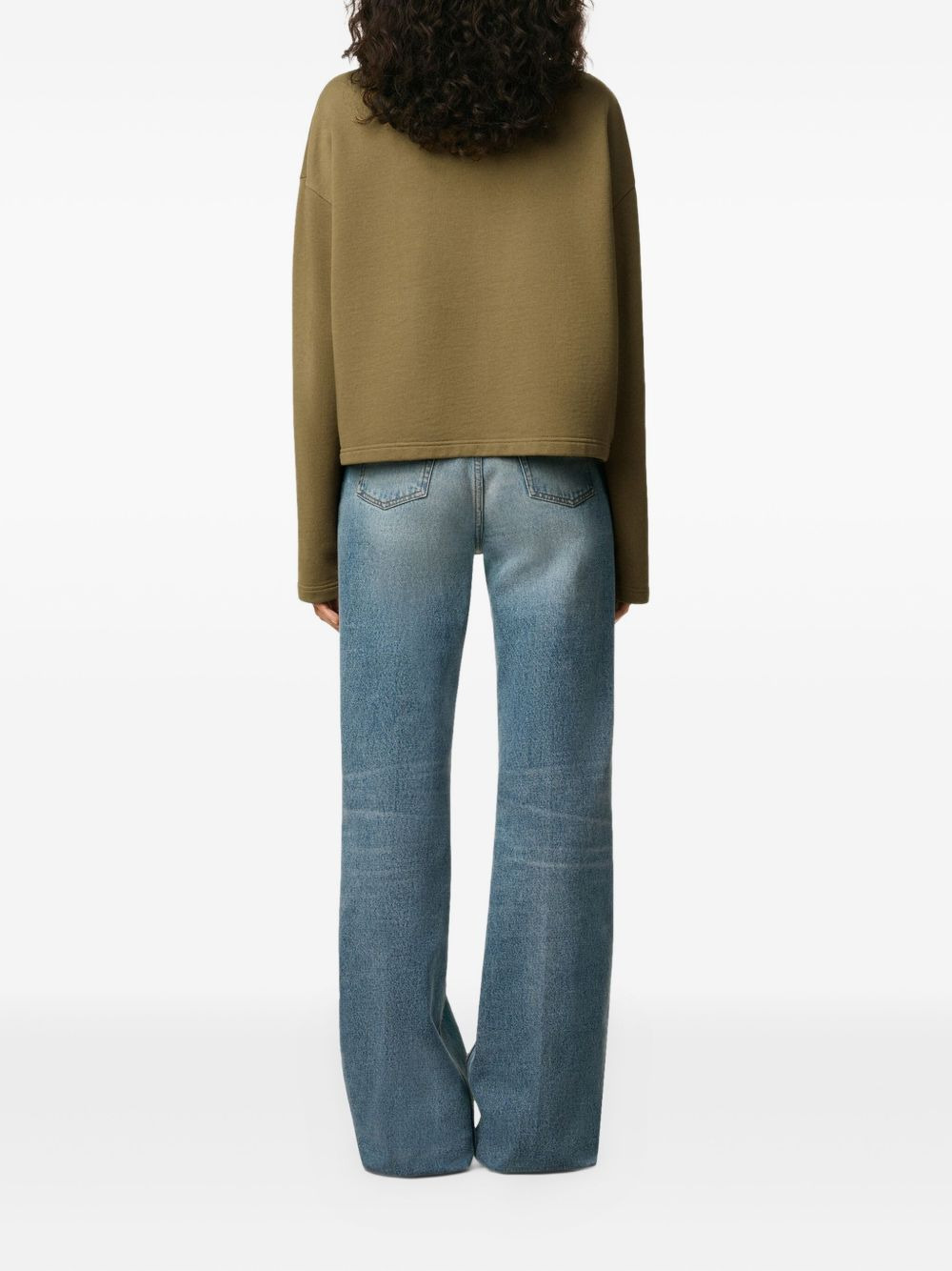 heart-embroidered cotton sweatshirt - 4