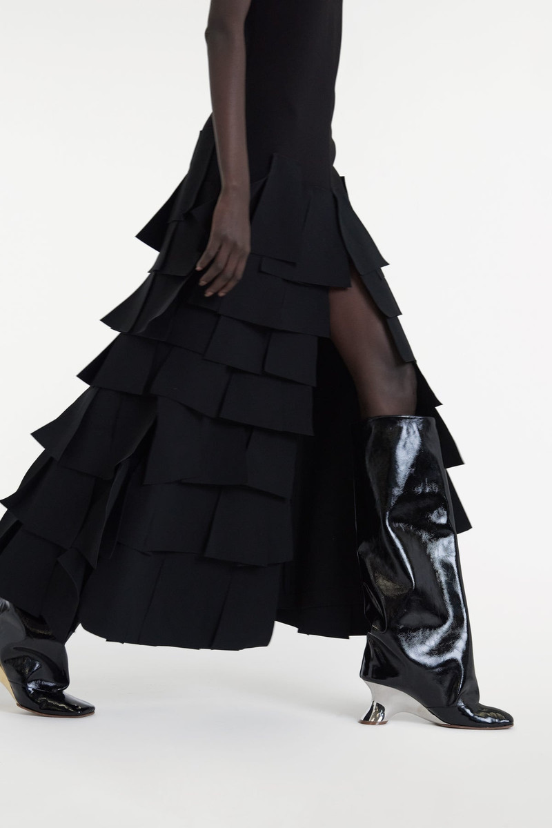 SLEEVELESS DRESS WITH LASER CUT ELEMENTS BLACK 8