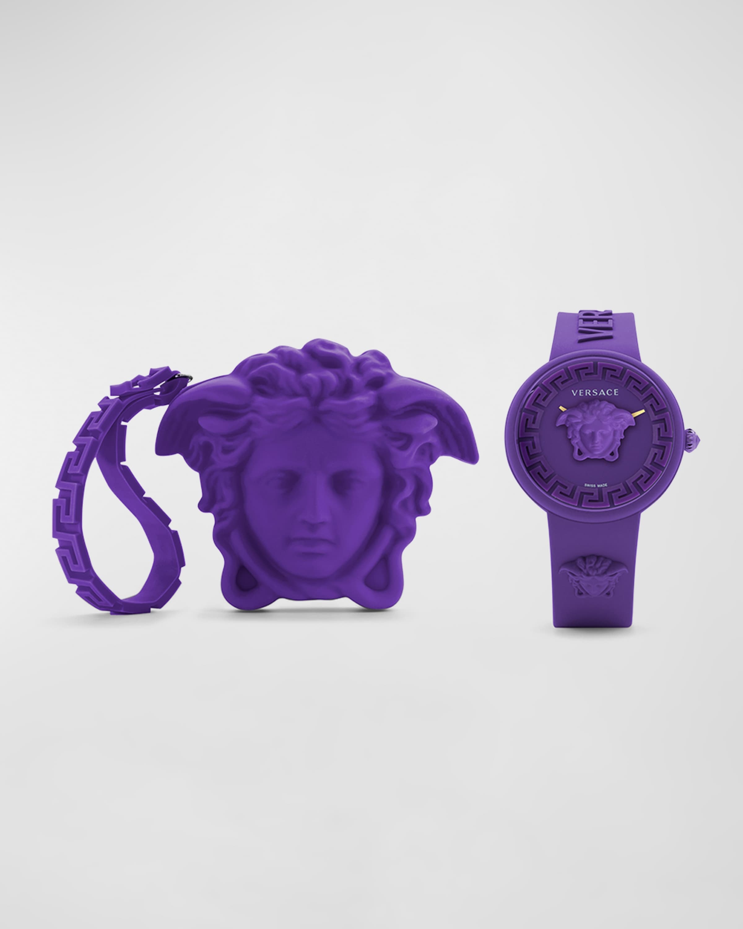 39mm Medusa Pop Watch with Silicone Strap and Matching Case, Purple - 5
