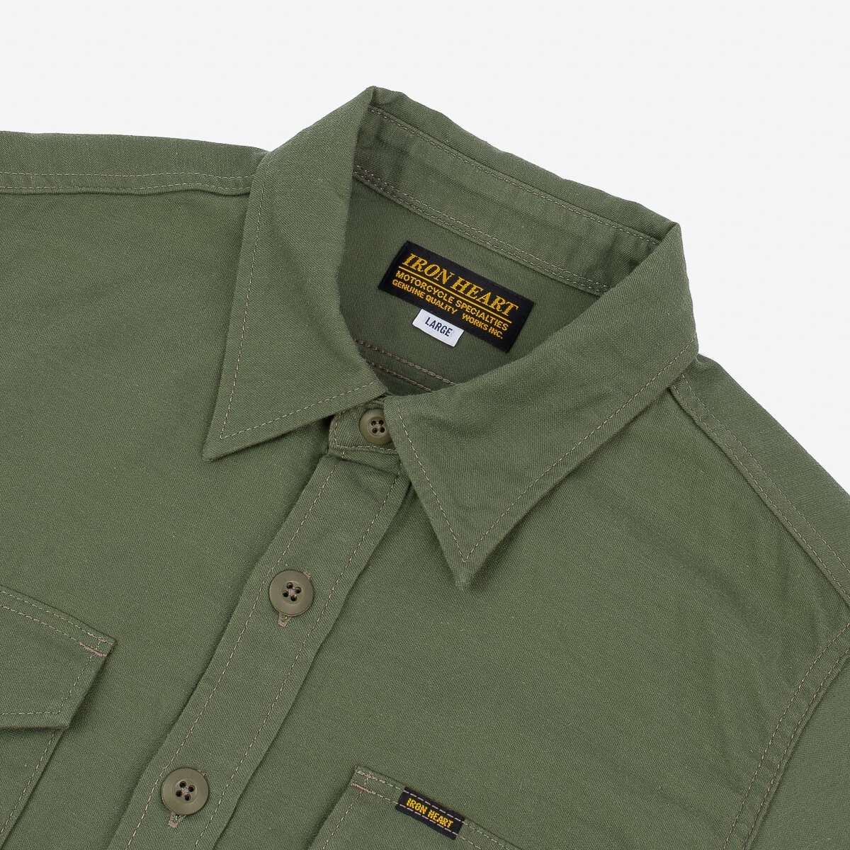 7oz Back Satin Military CPO Shirt - Green - 6